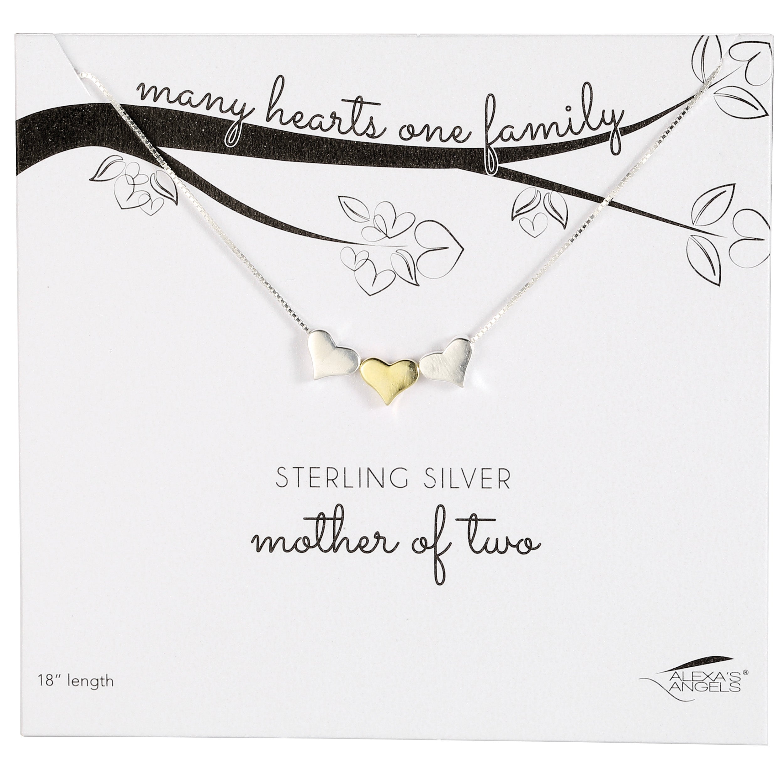 Alexa's Angels Many Hearts, One Family Necklace – Sterling Silver & Gold