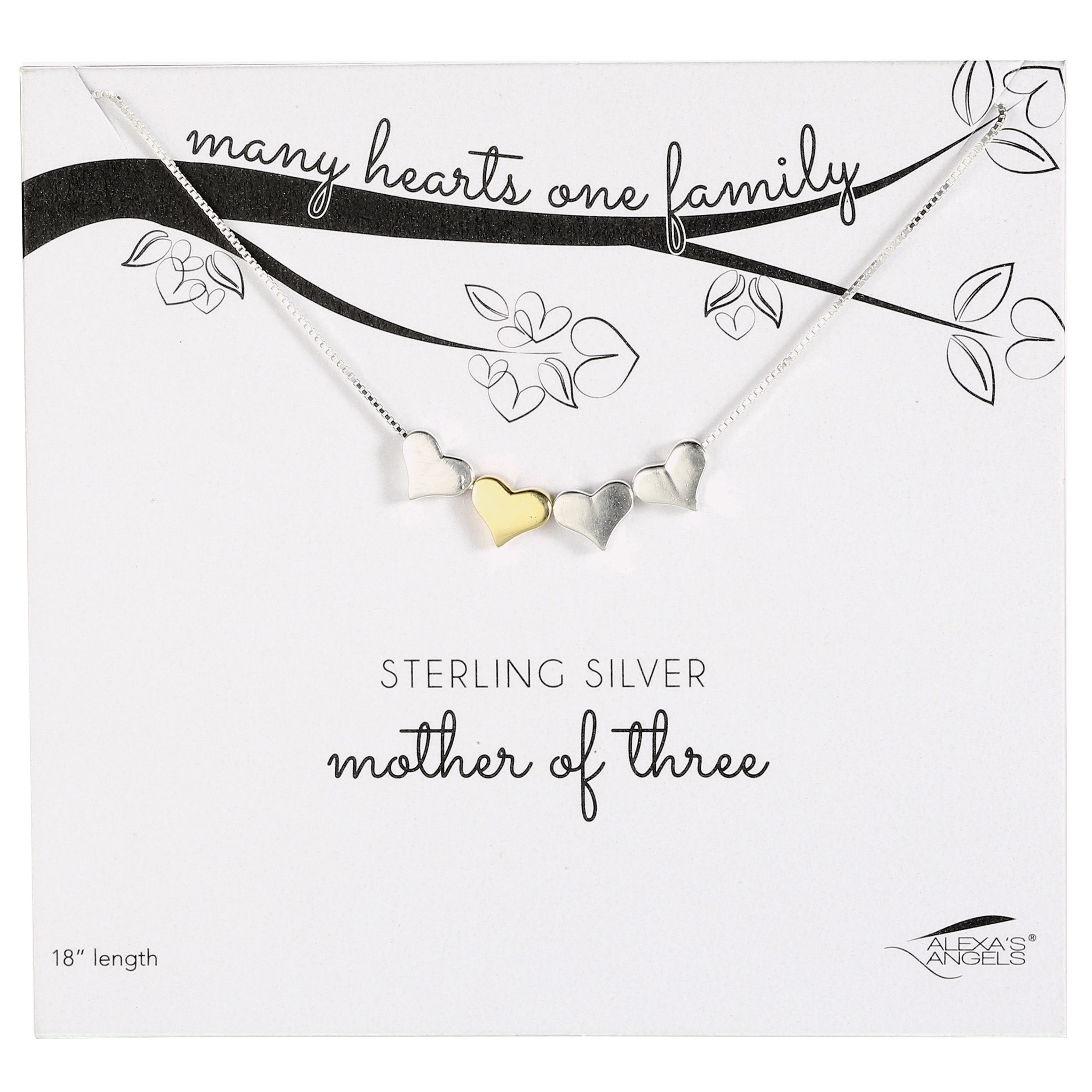 Alexa's Angels Many Hearts, One Family Necklace – Sterling Silver & Gold