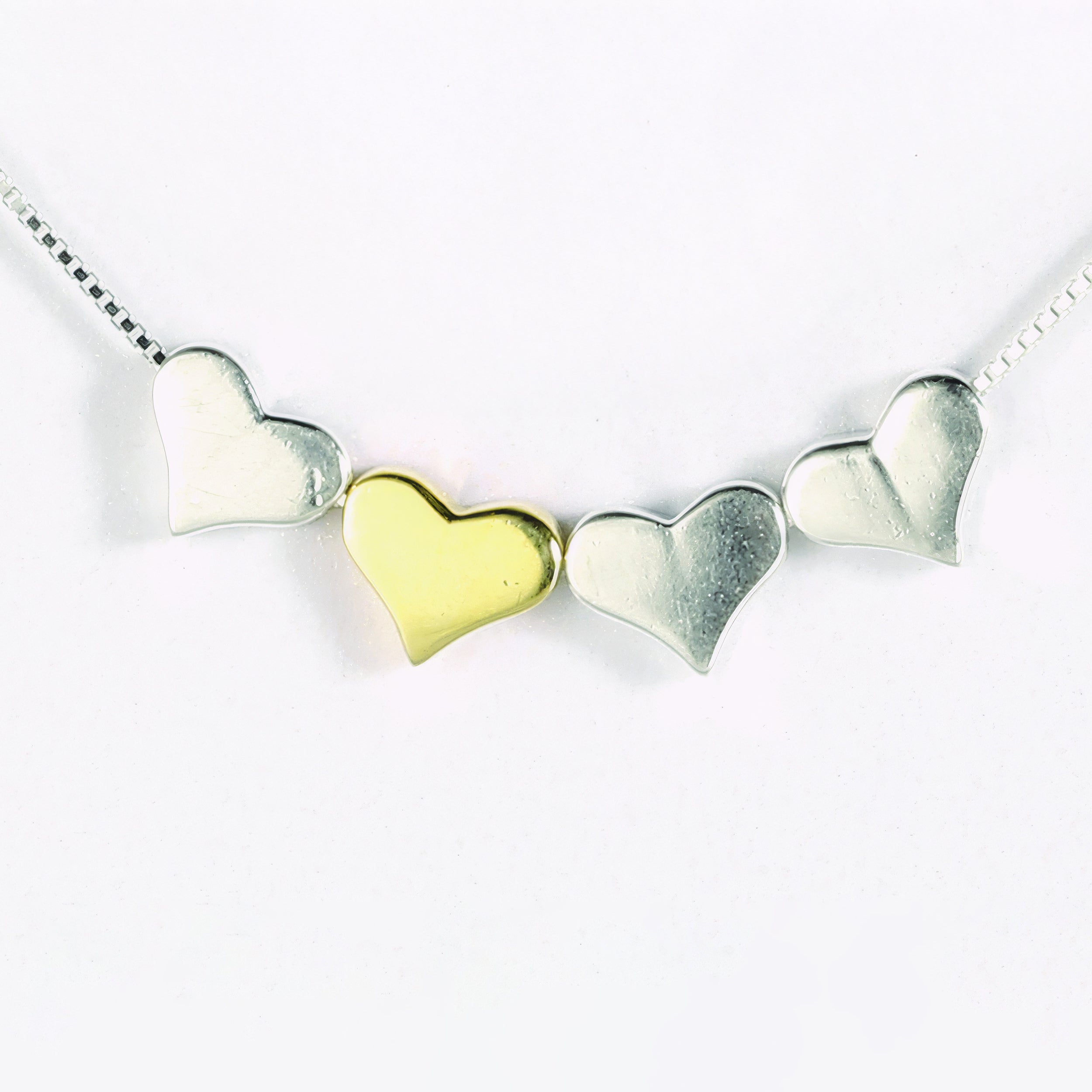 Alexa's Angels Many Hearts, One Family Necklace – Sterling Silver & Gold