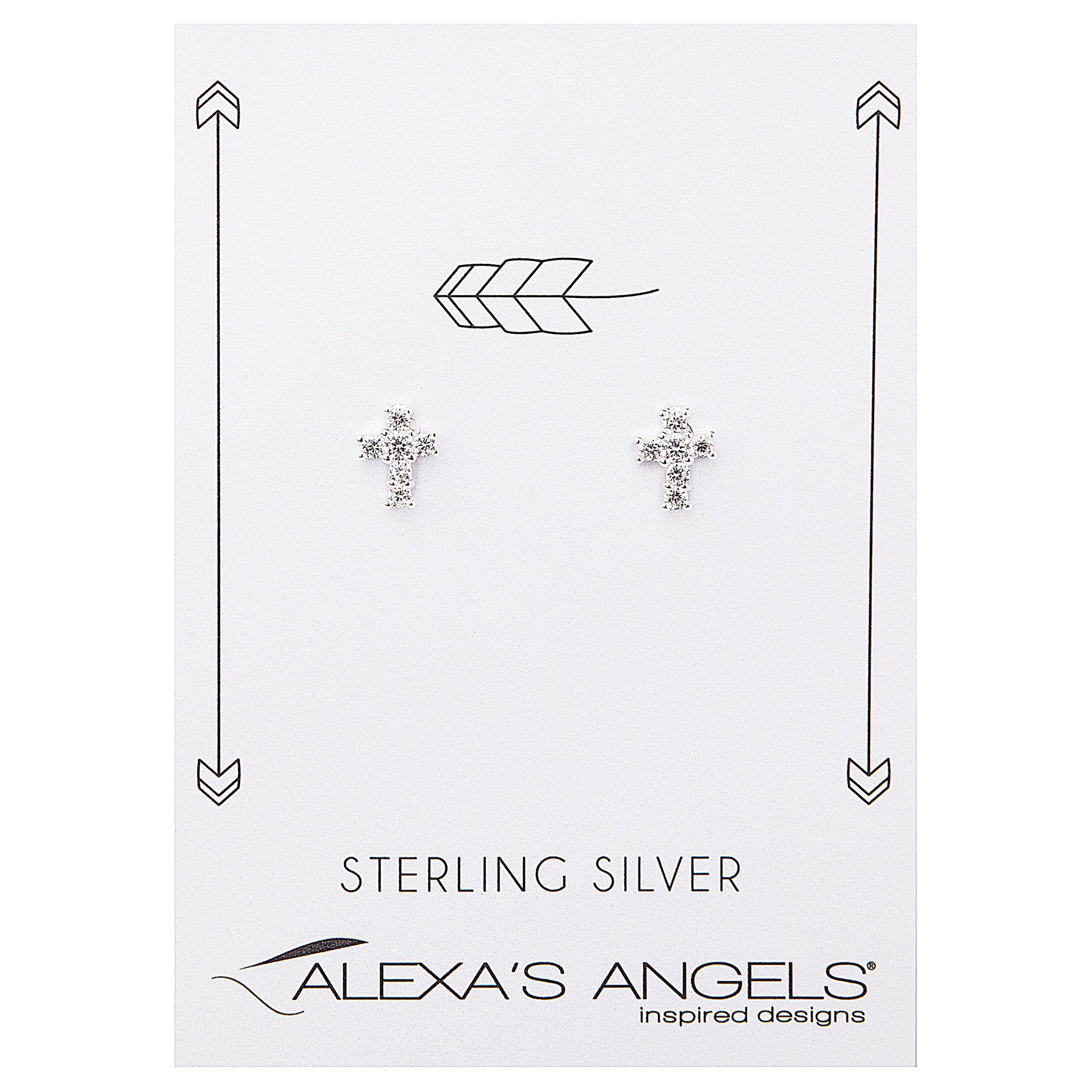 Alexa's Angels Tiny Faith Cross Earrings