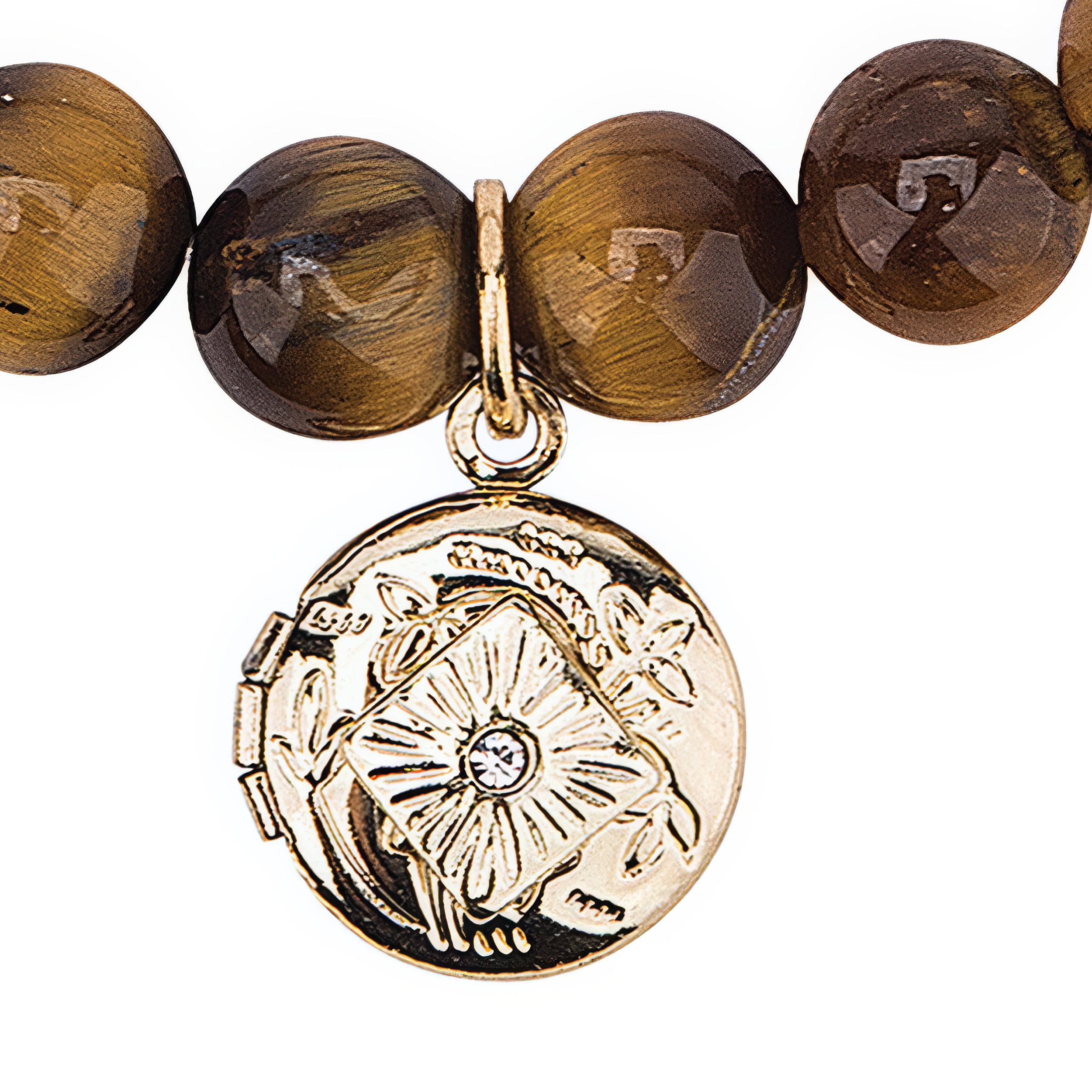 Alexa's Angels Natural Stone & Cubic Zirconia Prayer Box Bracelet