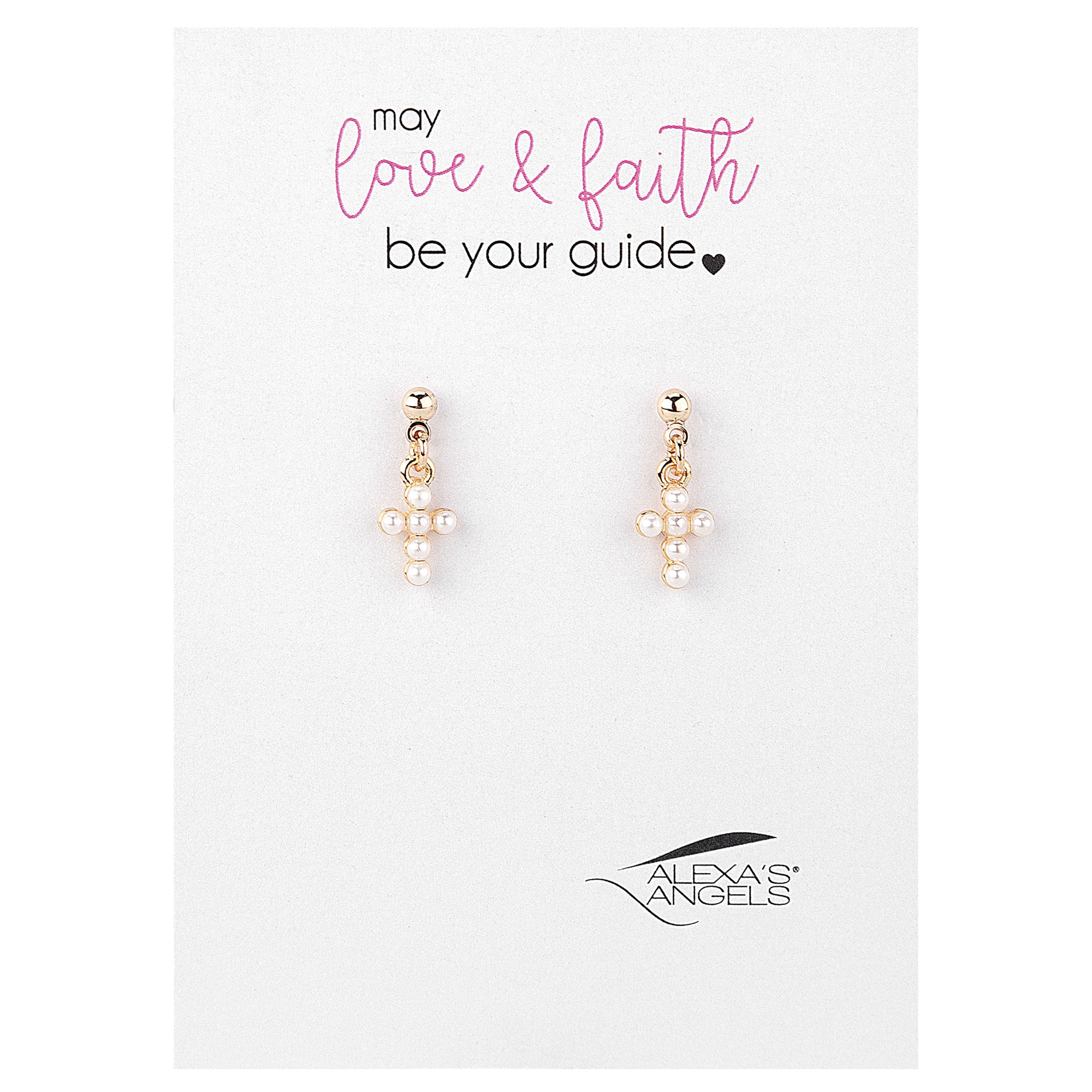 Alexa's Angels Bubble Cross Earrings - Children’s