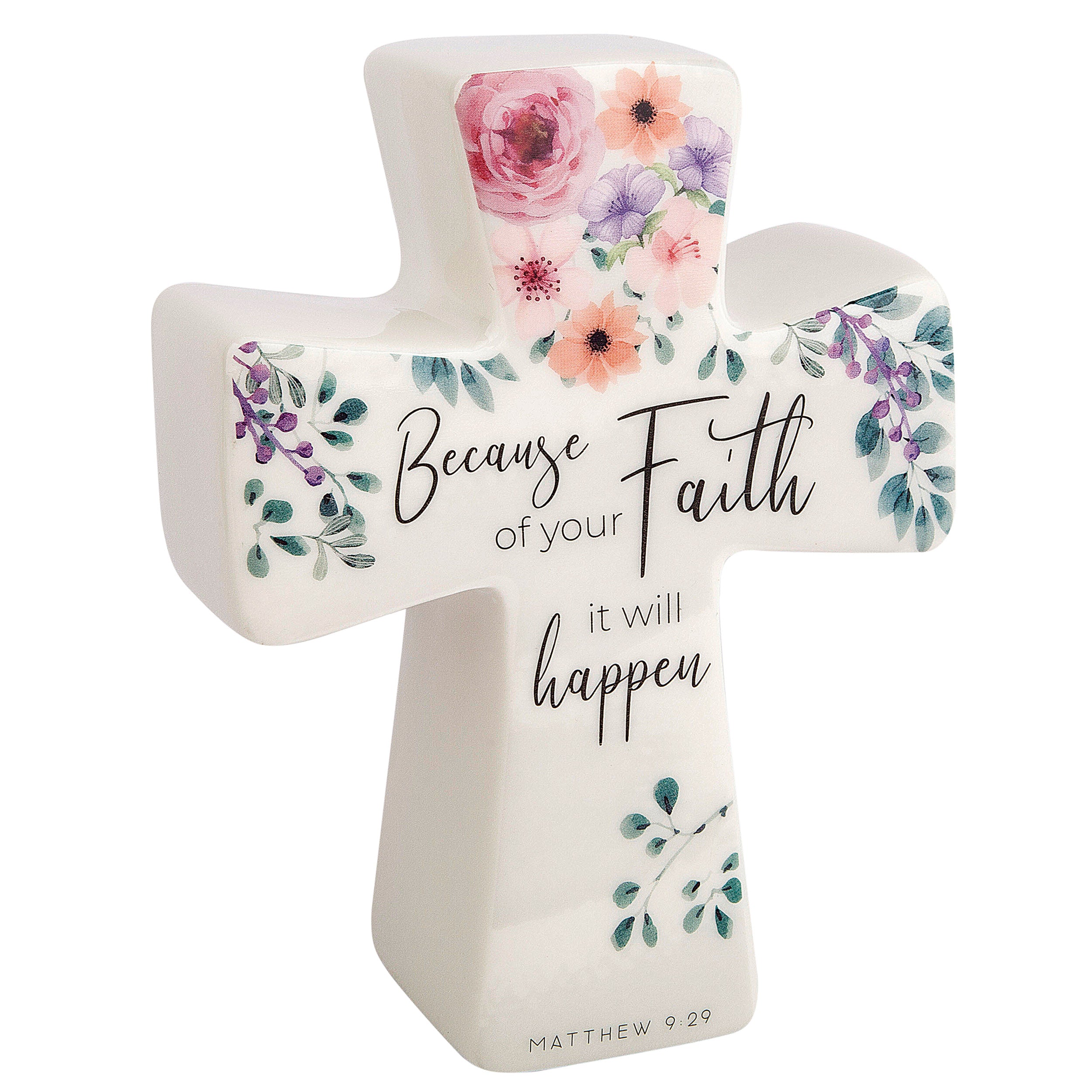 Alexa's Angels Scripture Prayer Cross – "Because of Your Faith”