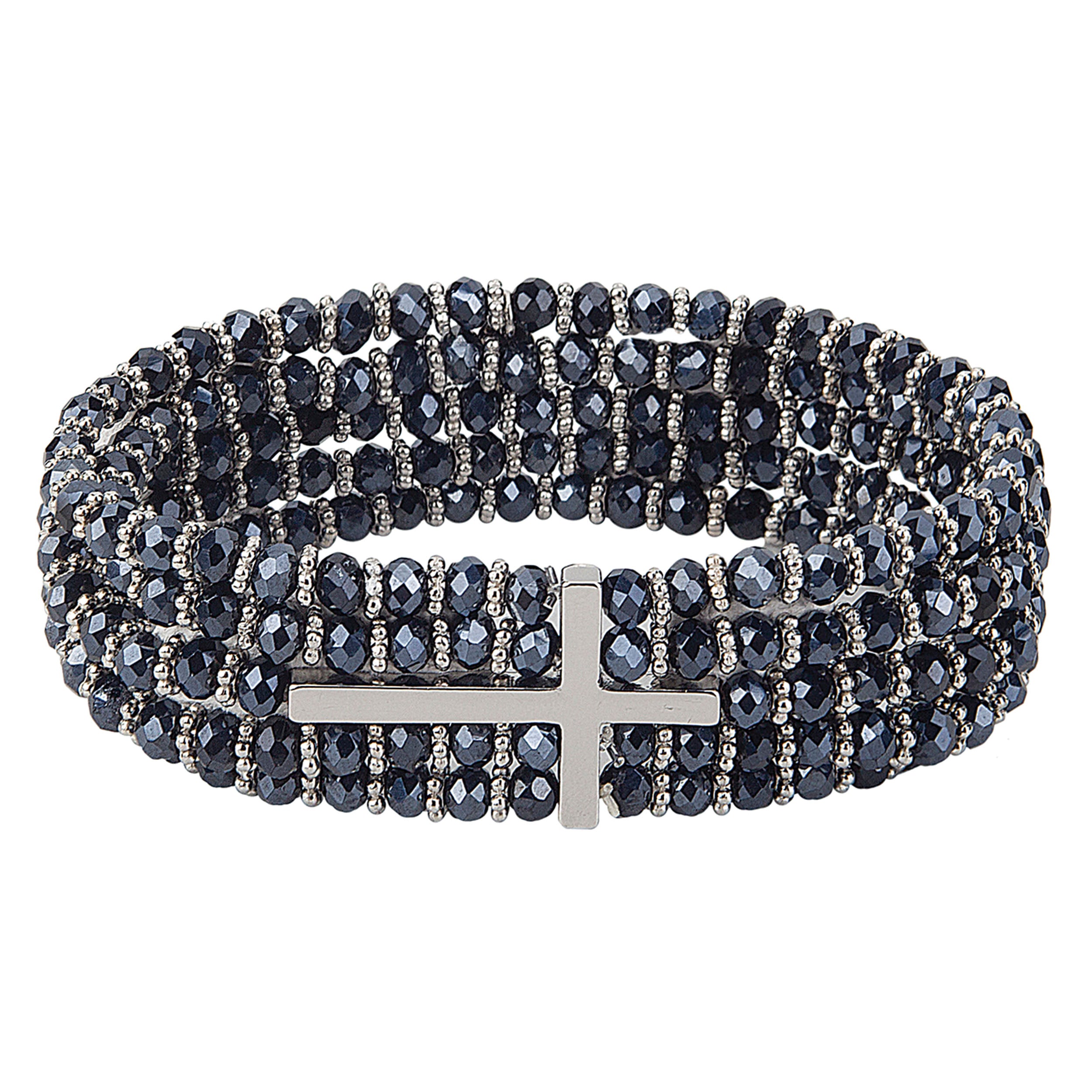 Alexa's Angels Crystal Side Cross Bracelet