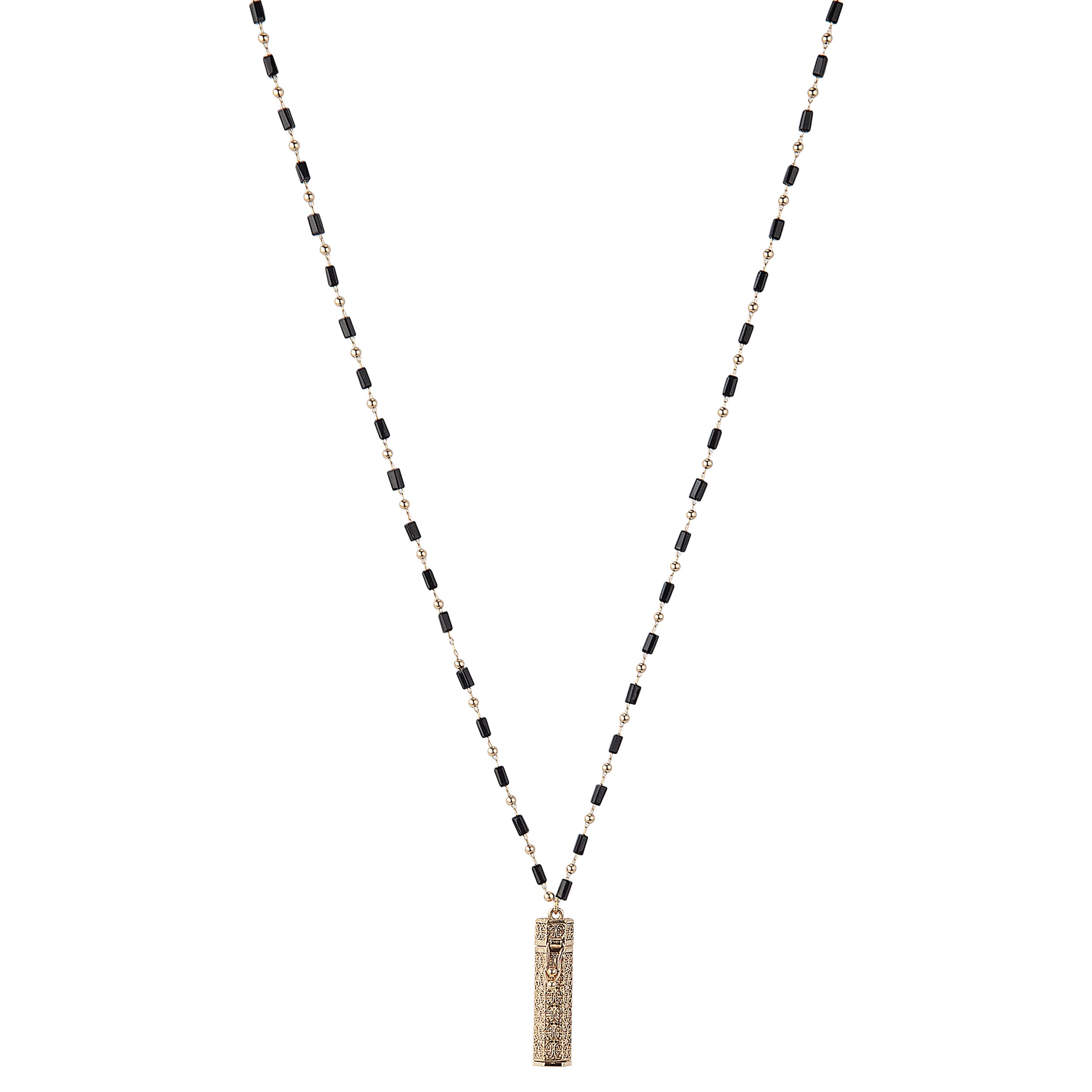 Alexa's Angels Whispers of Faith Prayer Box Necklace – Black & Metal Beads