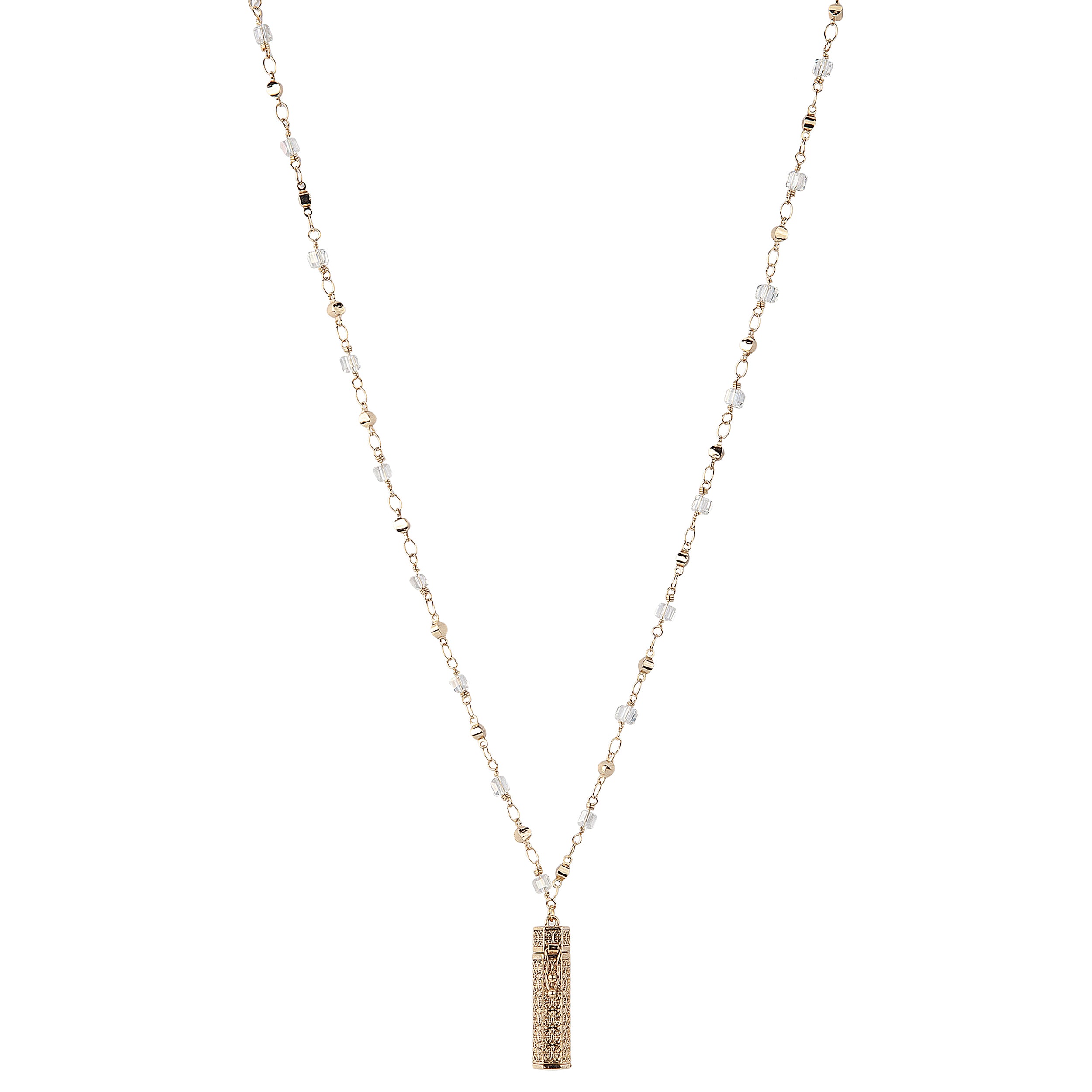 Alexa's Angels Whispers of Faith Prayer Box Necklace – Round Glass Beads