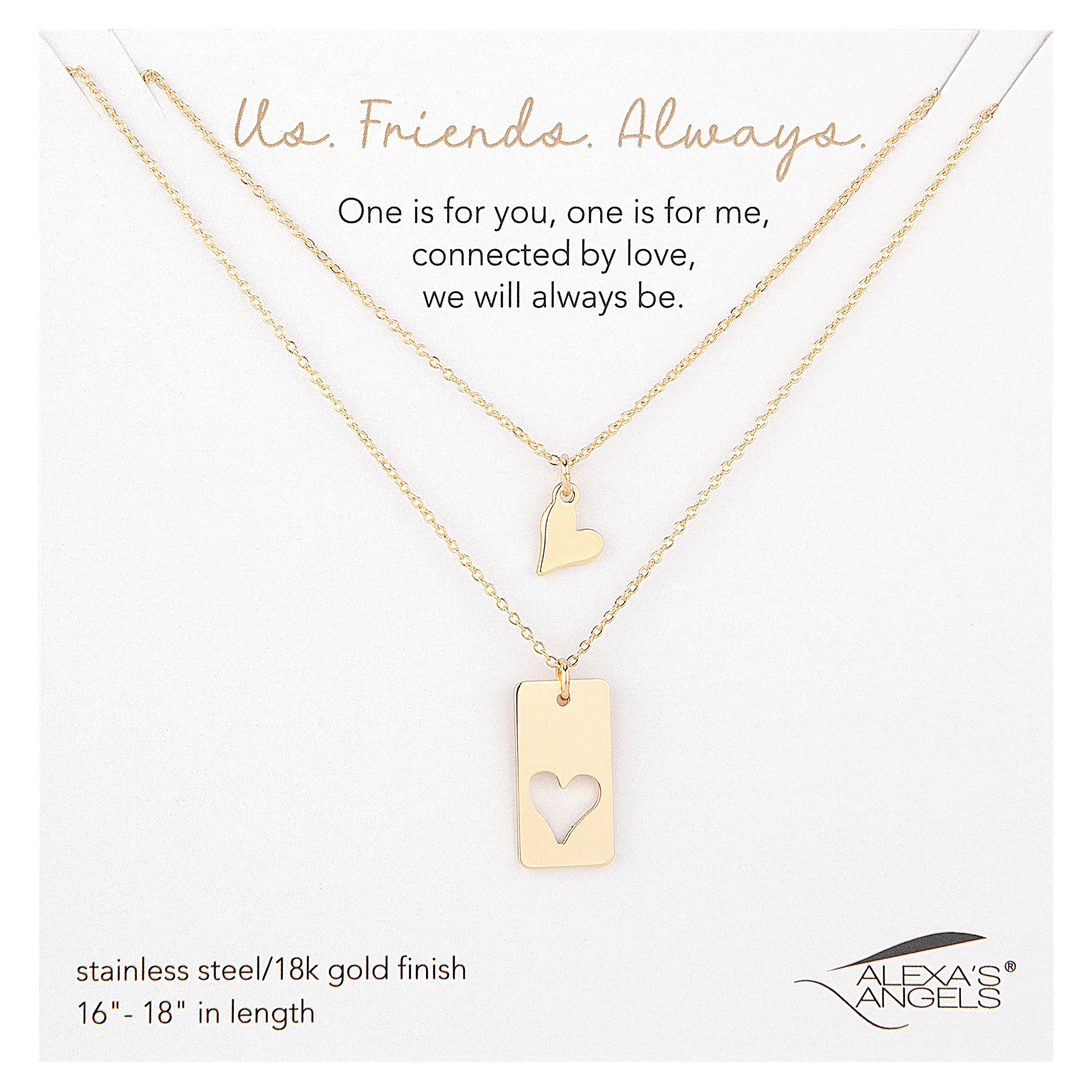 Alexa's Angels Us, Friends, Always One for You, One for Me Necklace Set