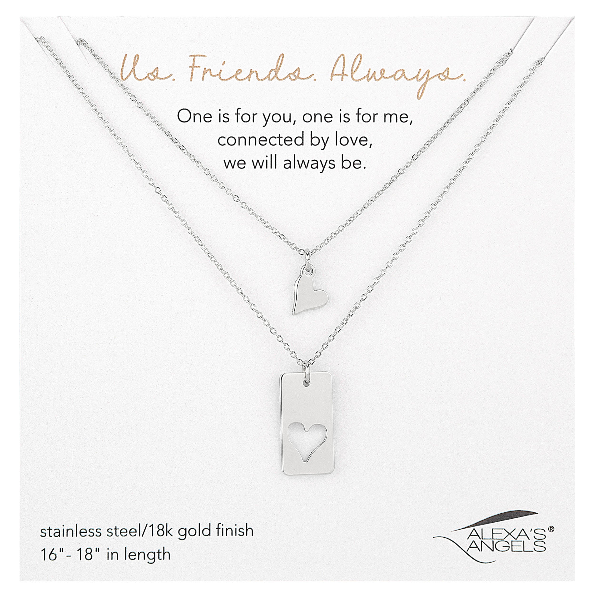 Alexa's Angels Us, Friends, Always One for You, One for Me Necklace Set