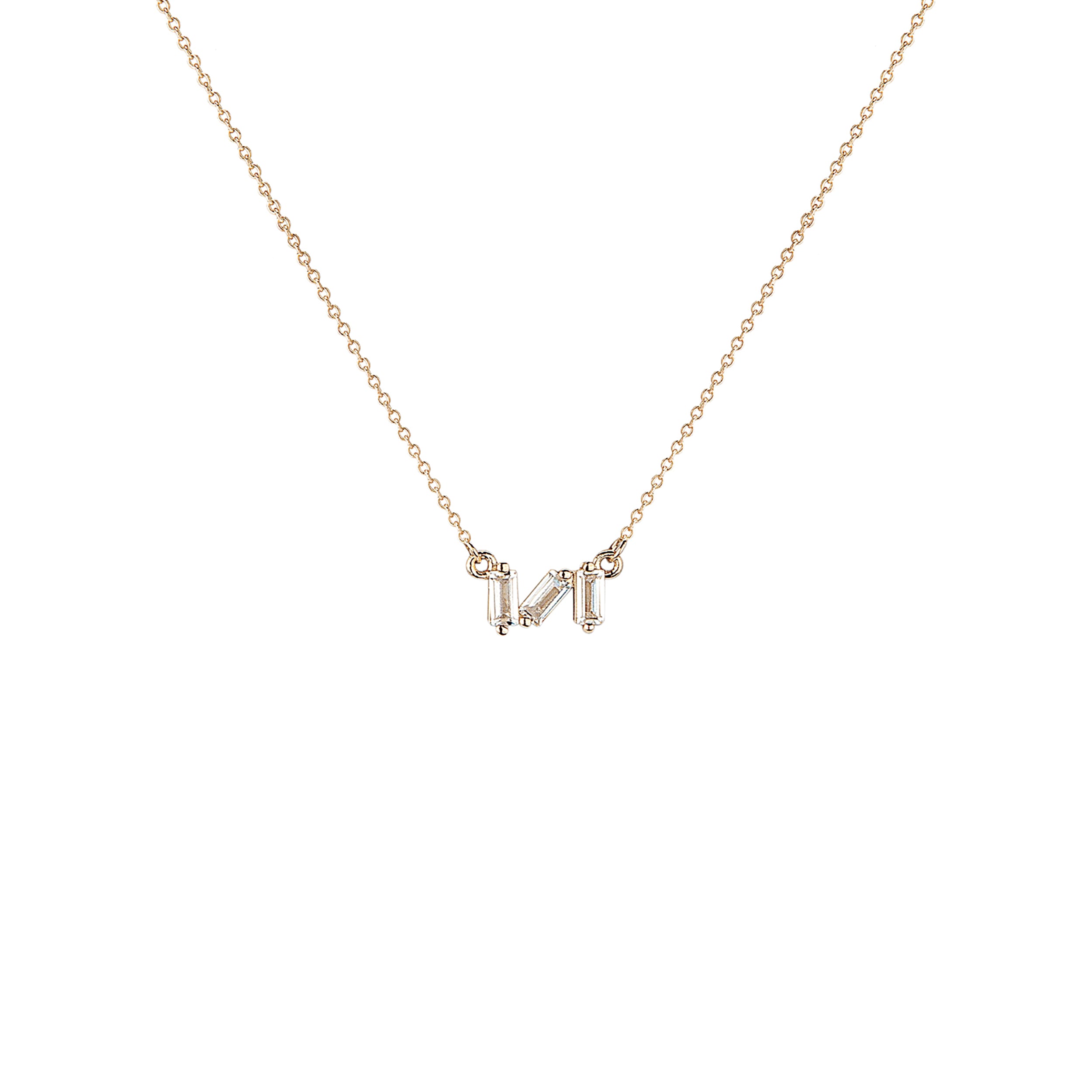 gold necklace with pendant on a white background