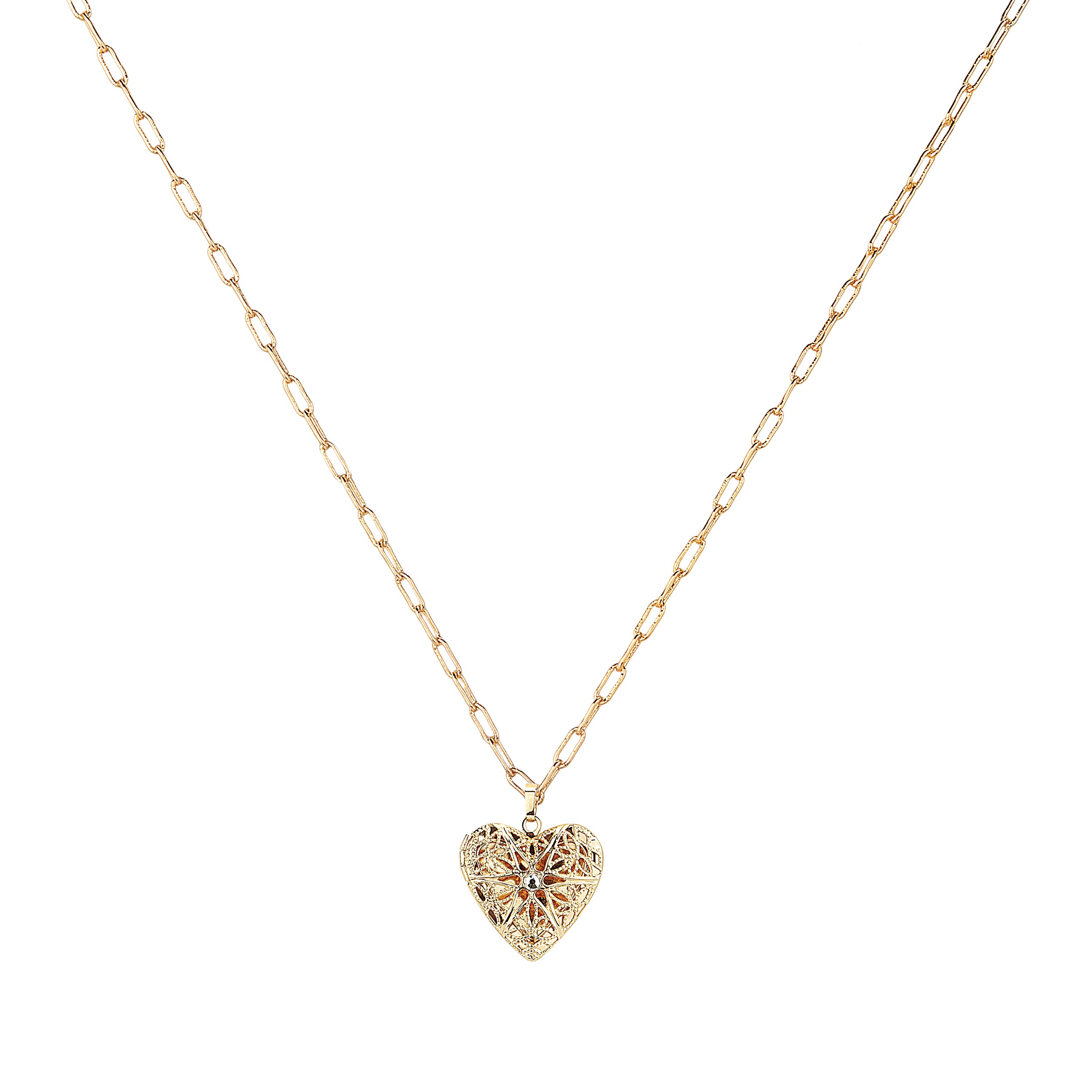 Alexa's Angels Heart Crystal Prayer Box Locket Necklace