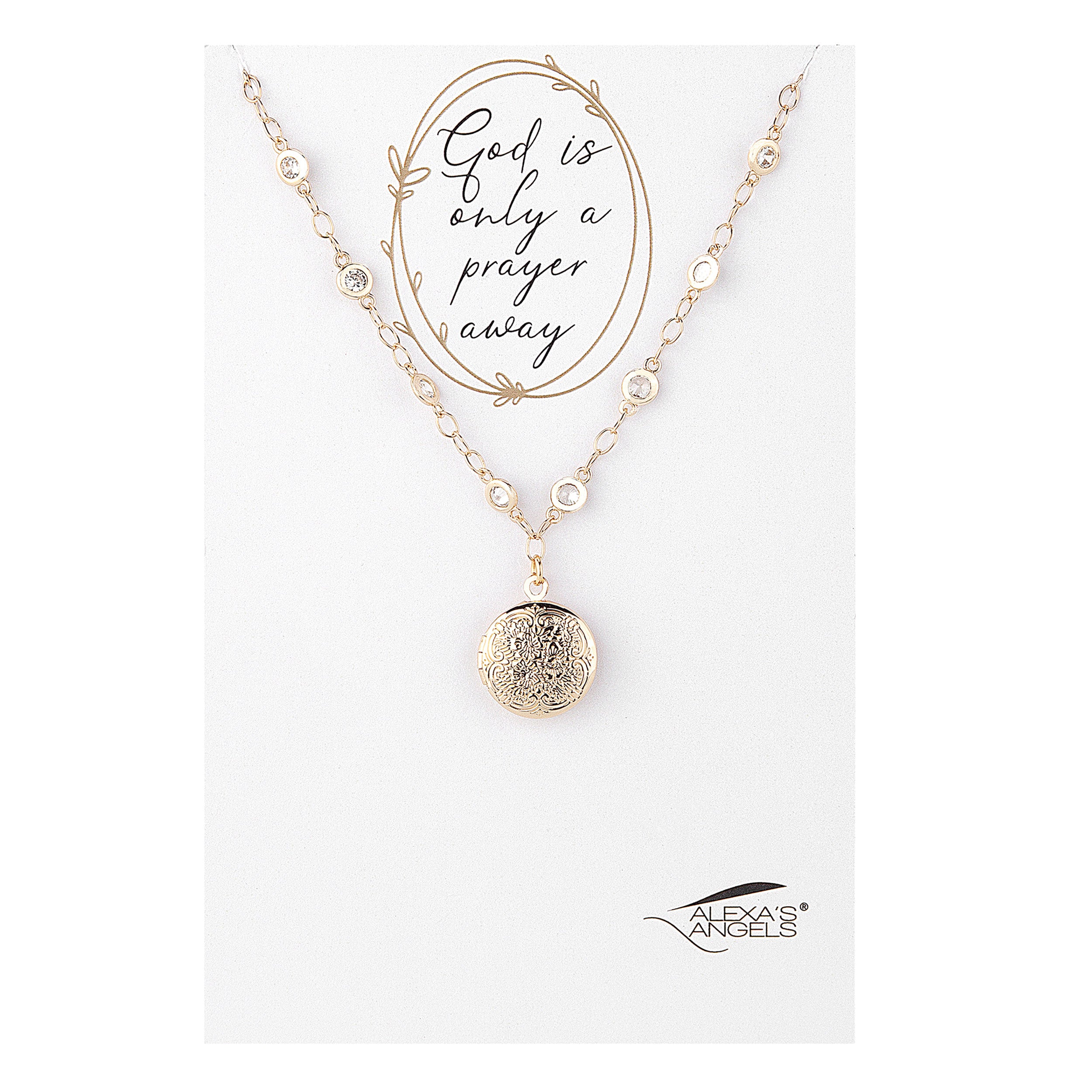 Alexa's Angels Prayer Locket Necklace – "God Is Only a Prayer Away”