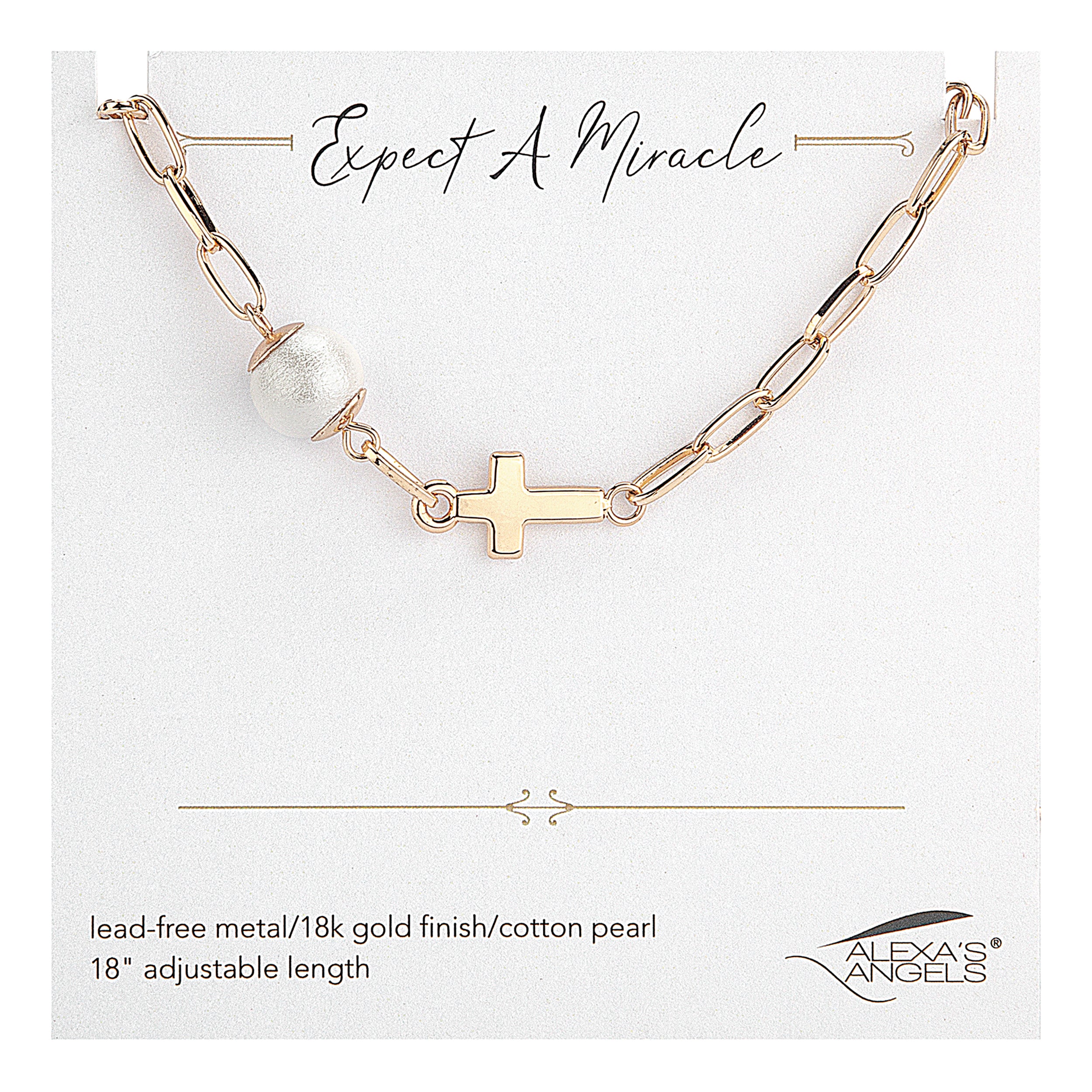 Alexa's Angels Expect a Miracle Cross Necklace