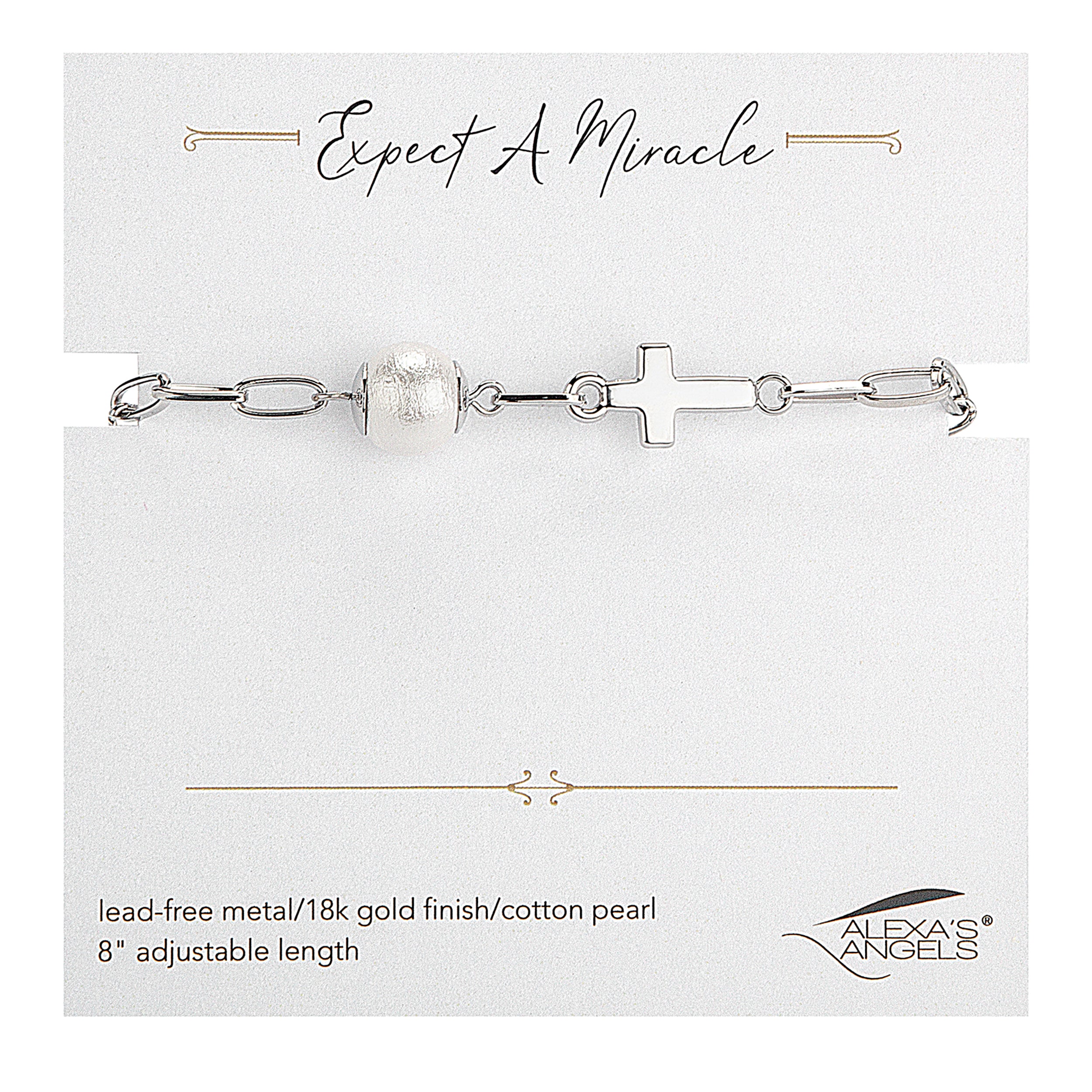 Alexa's Angels Expect a Miracle Cross Bracelet