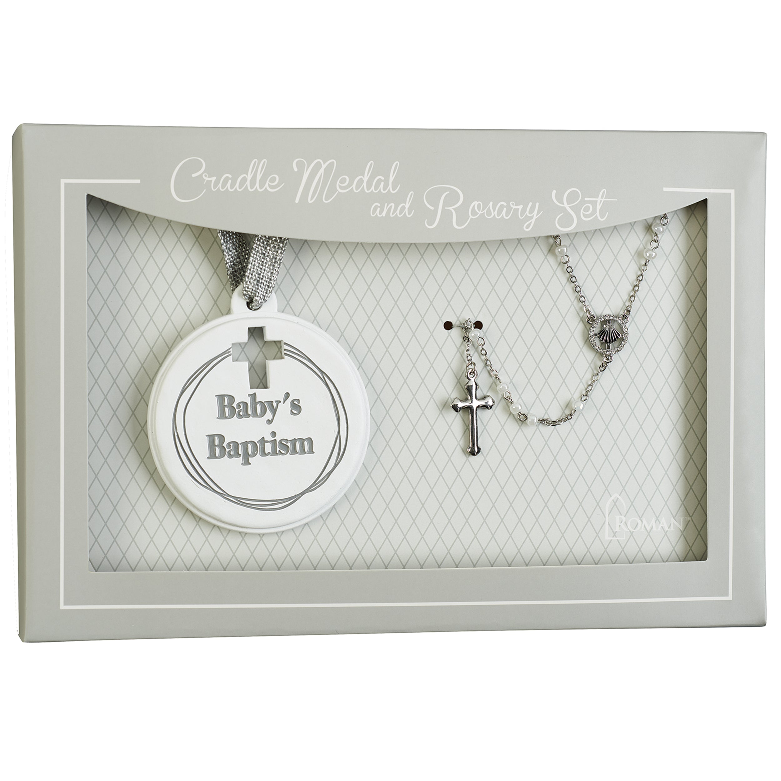 Rosary & Cradle Medal Baptism Gift Set