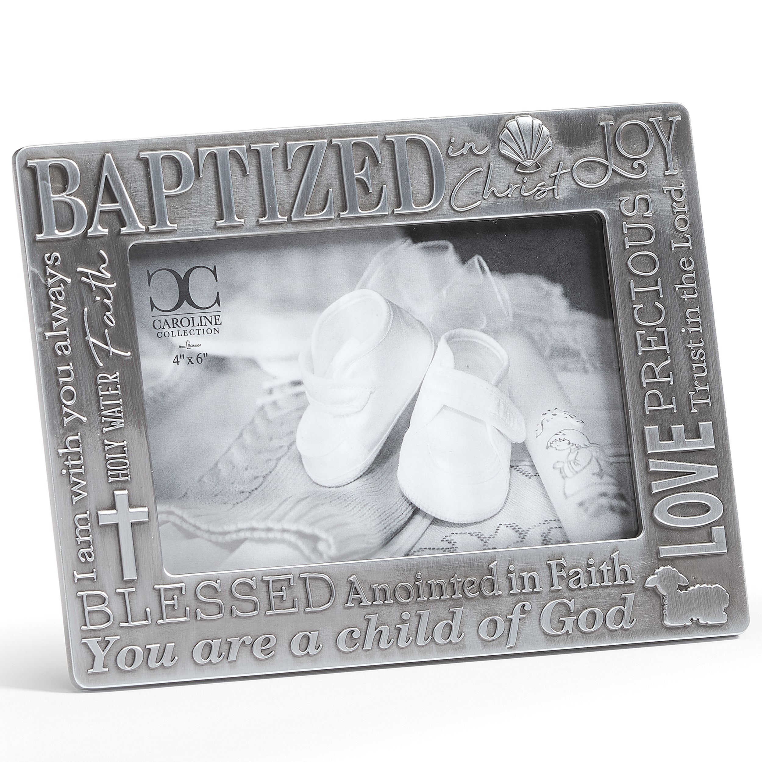 Caroline Collection Embossed Baptism Word Frame