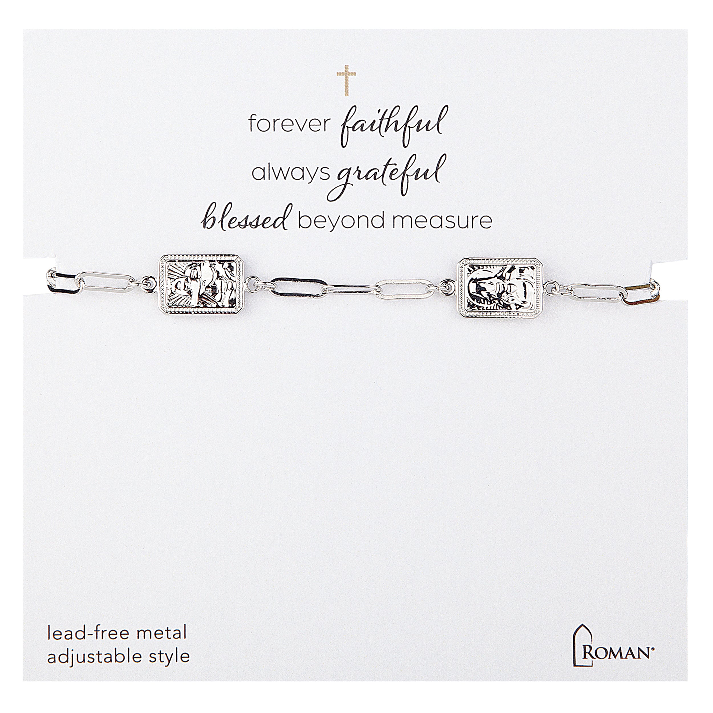 Chain Bracelet with Scapular Charms – Adjustable 7"L