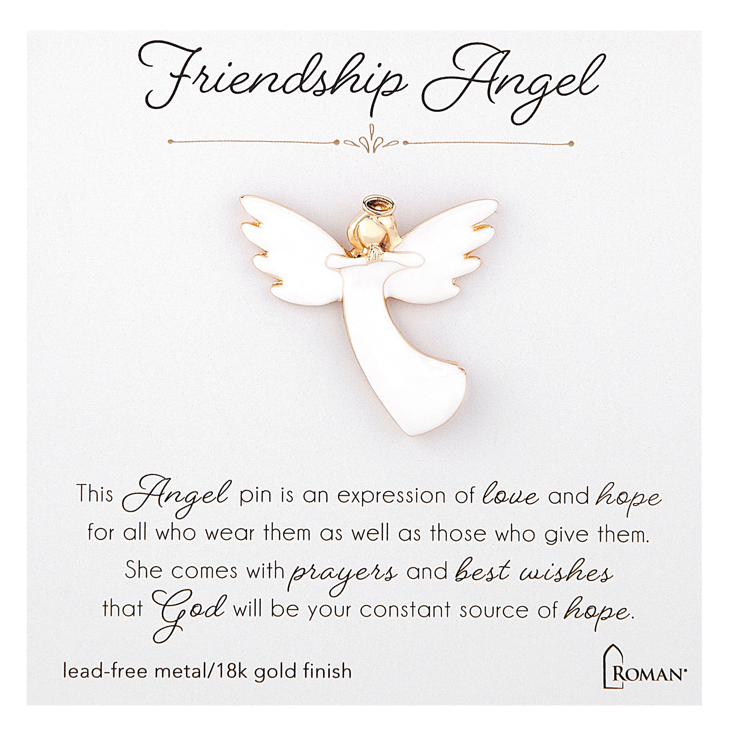 White Angel Pins with Inspirational Messages