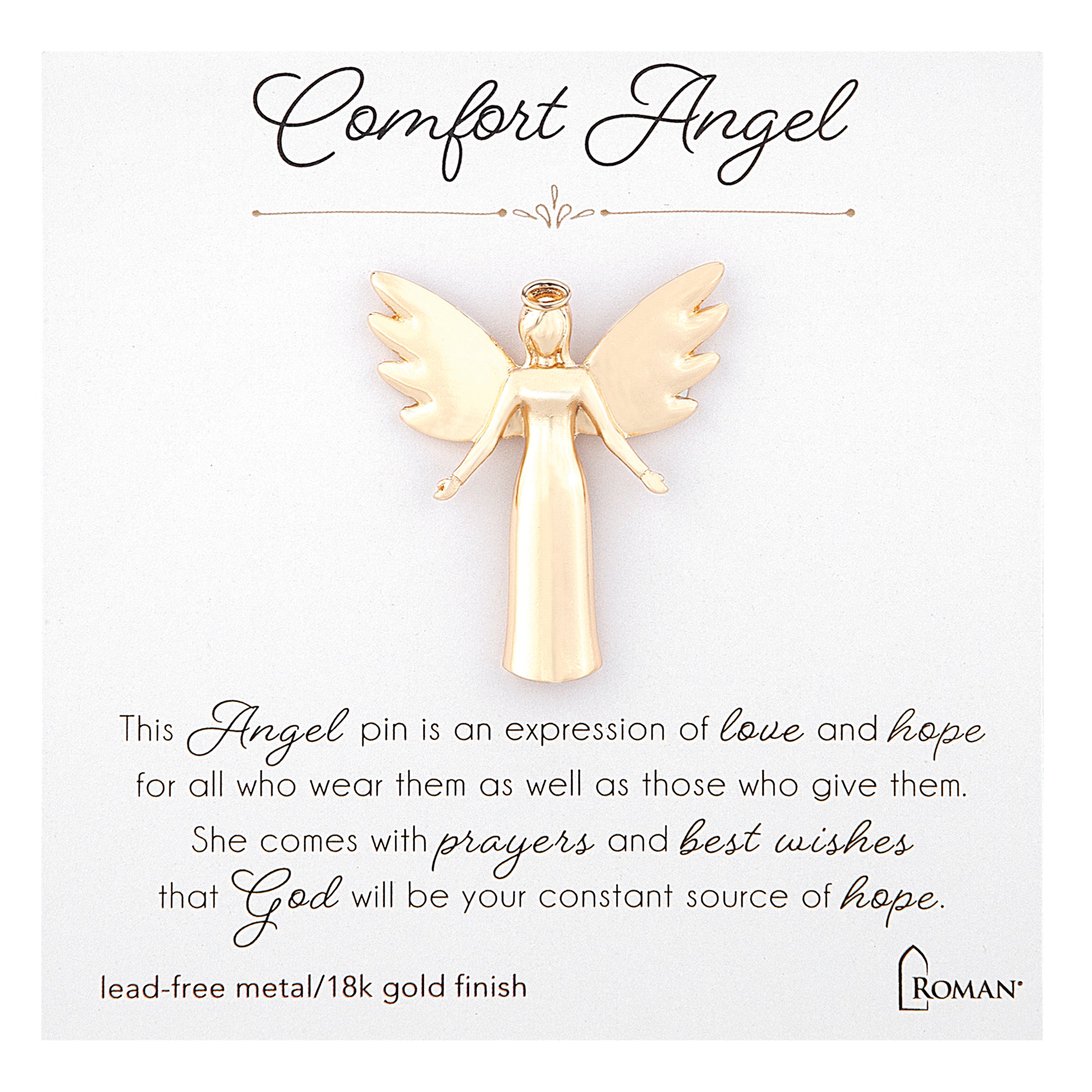 Gold Angel Pins with Inspirational Messages