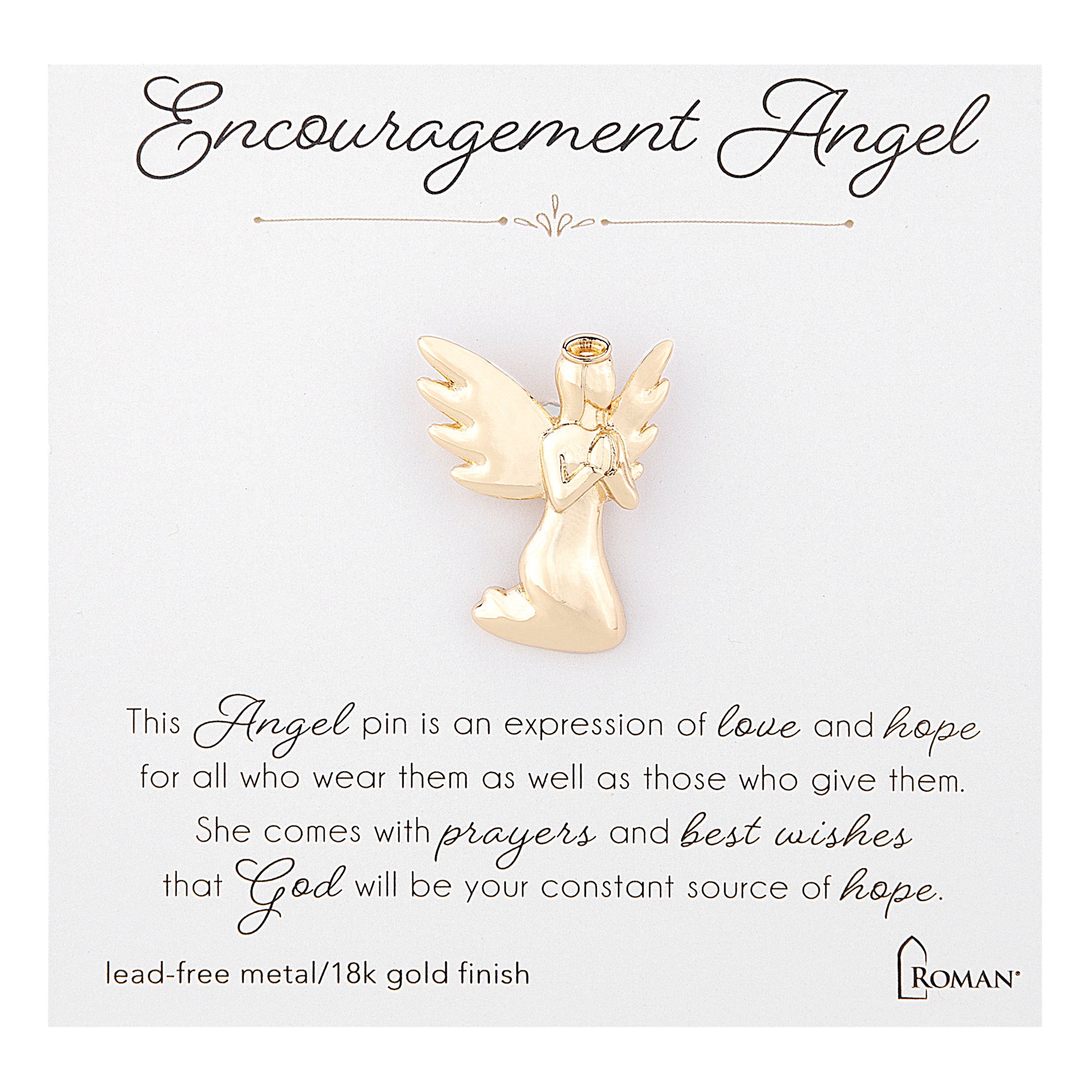 Gold Angel Pins with Inspirational Messages