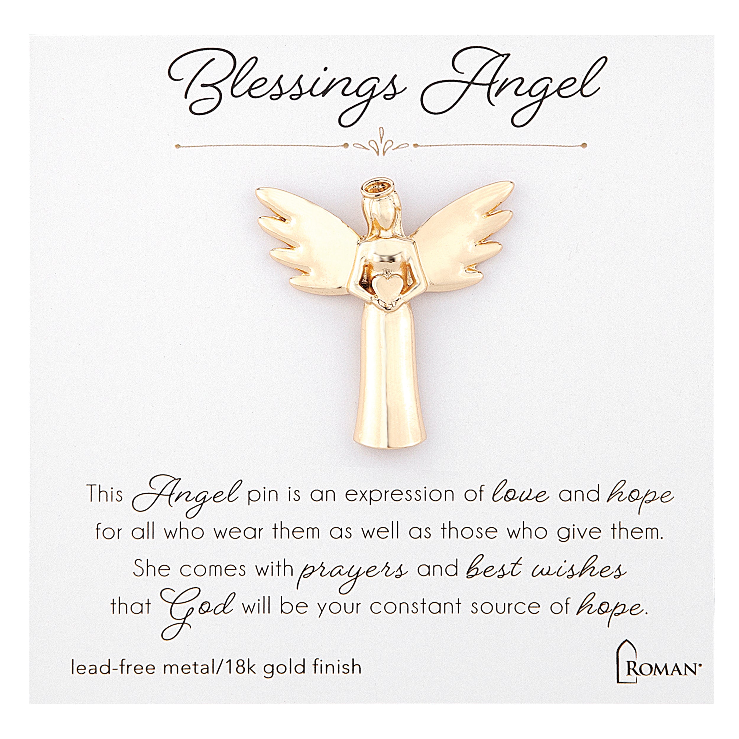 Gold Angel Pins with Inspirational Messages
