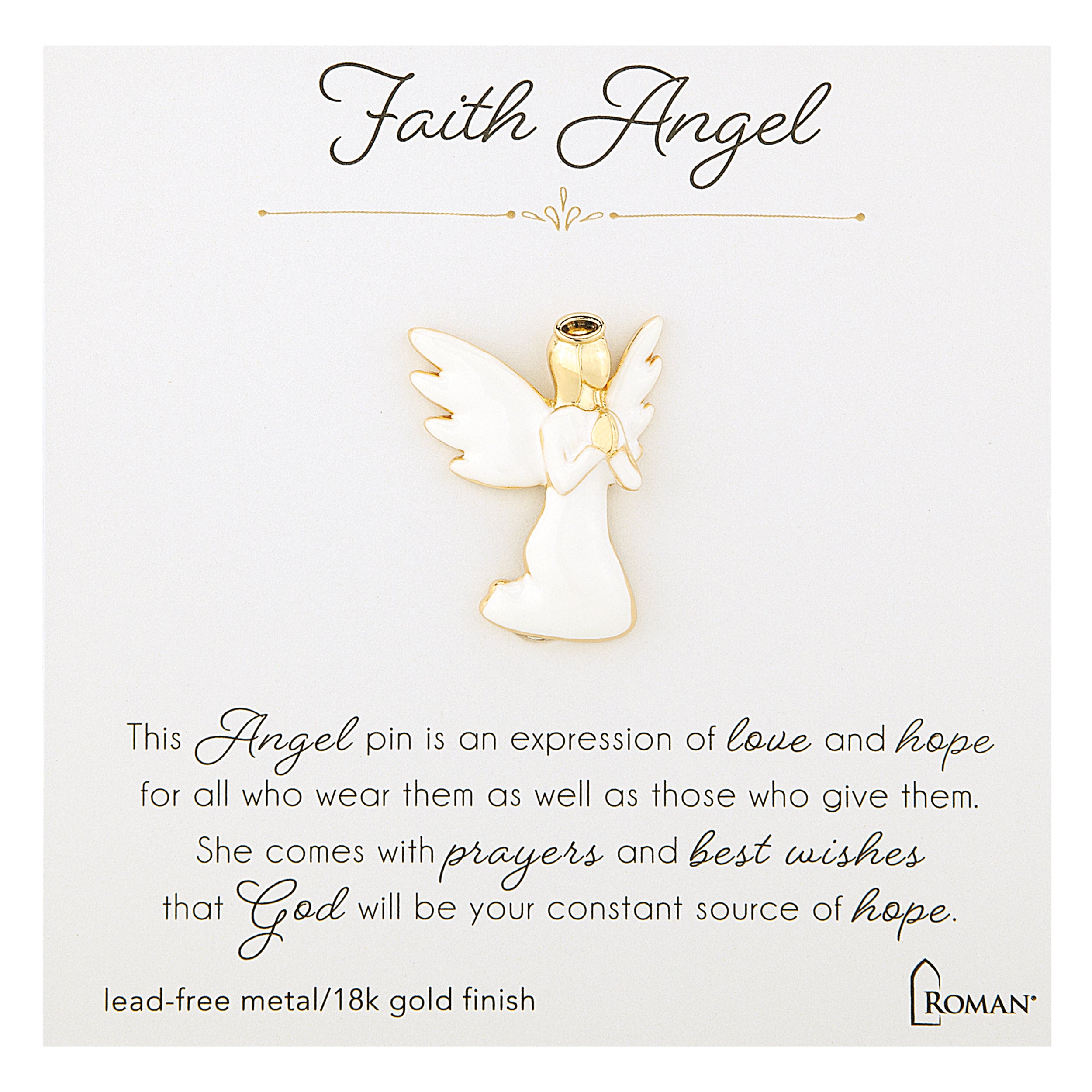 White Angel Pins with Inspirational Messages