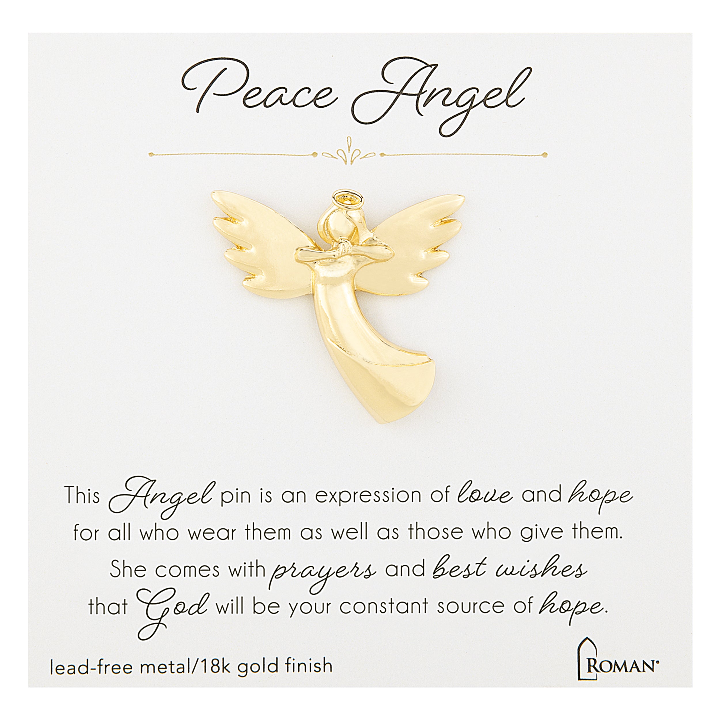 Gold Angel Pins with Inspirational Messages