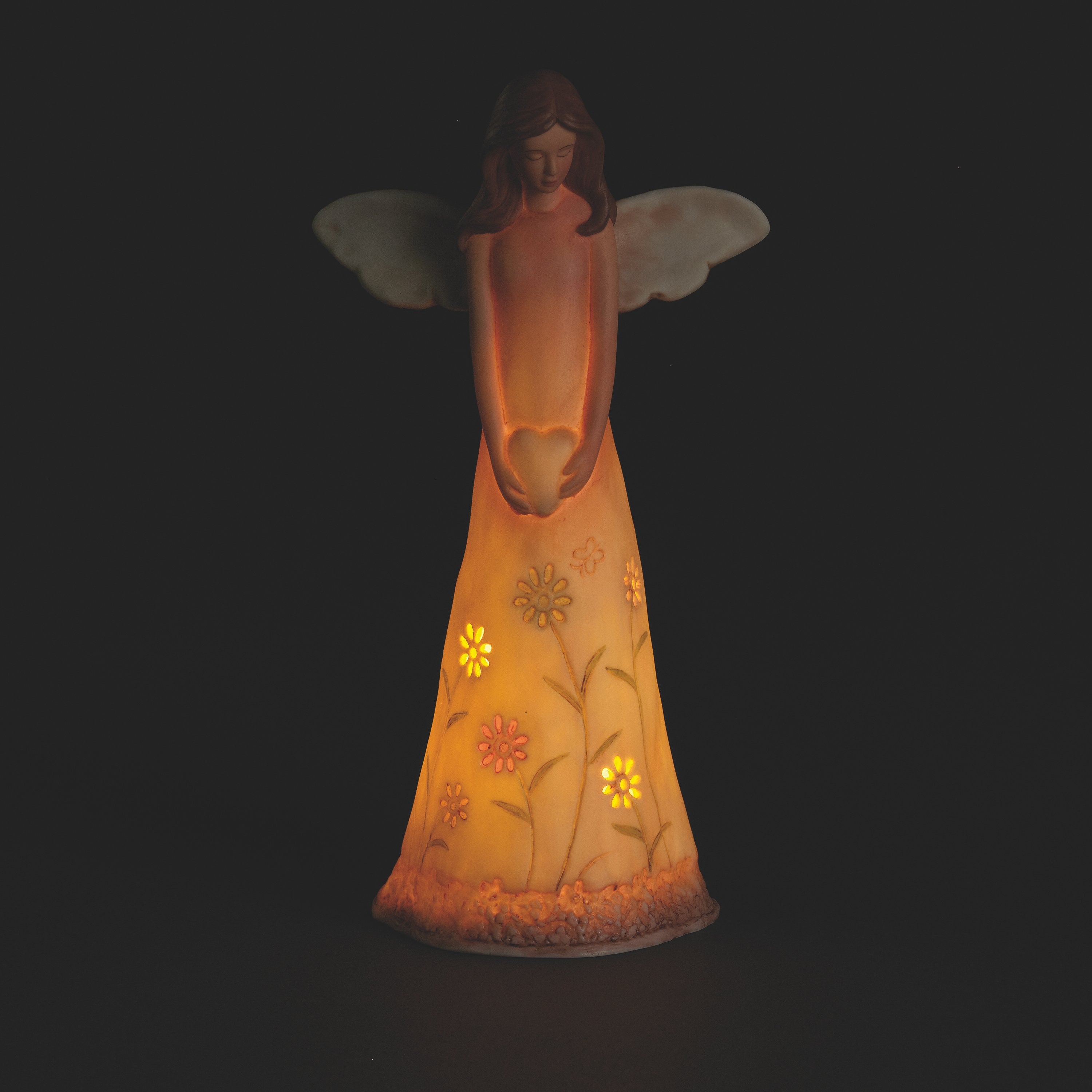 LED Angel with Heart Figure