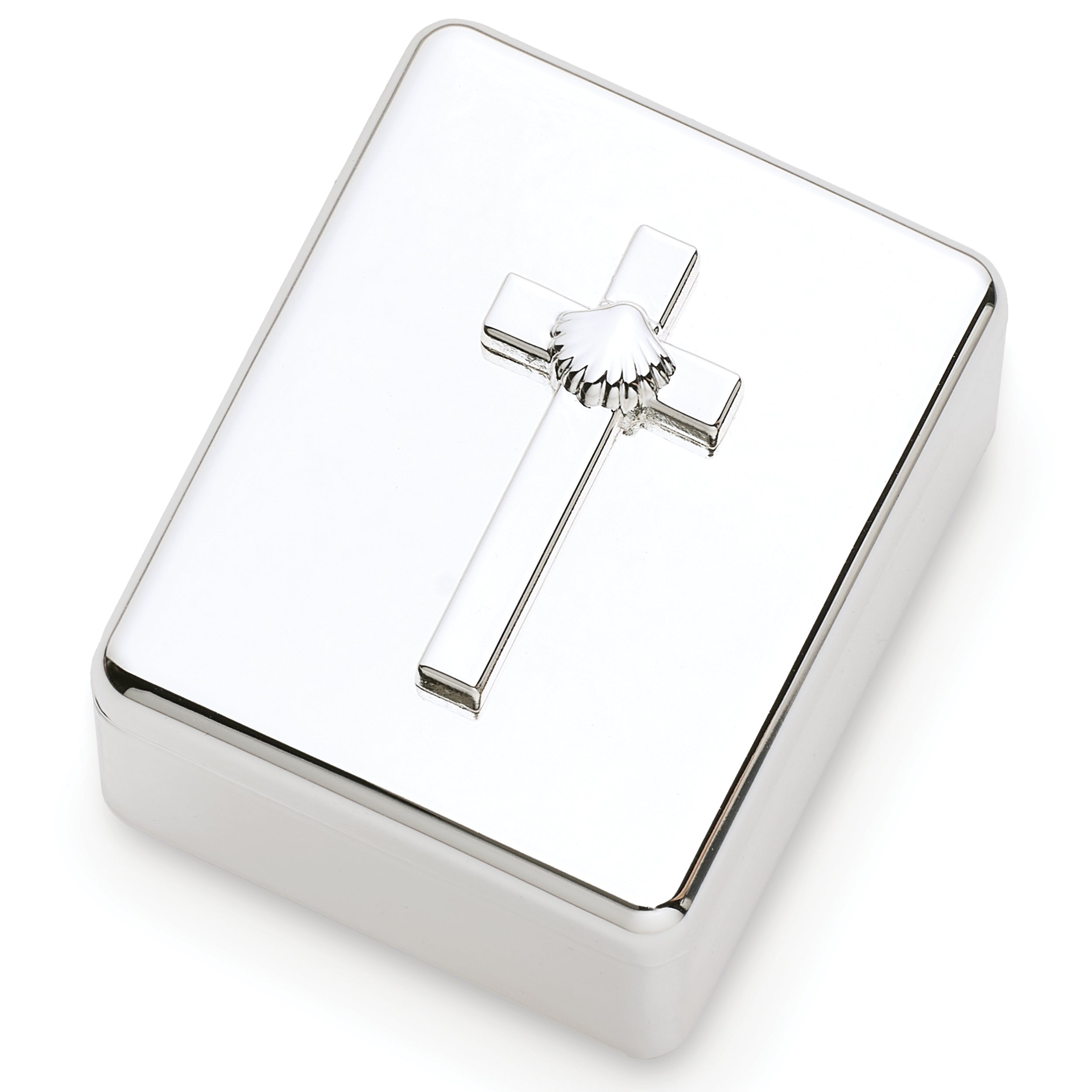 Caroline Collection Silver Cross Baptism Keepsake Box