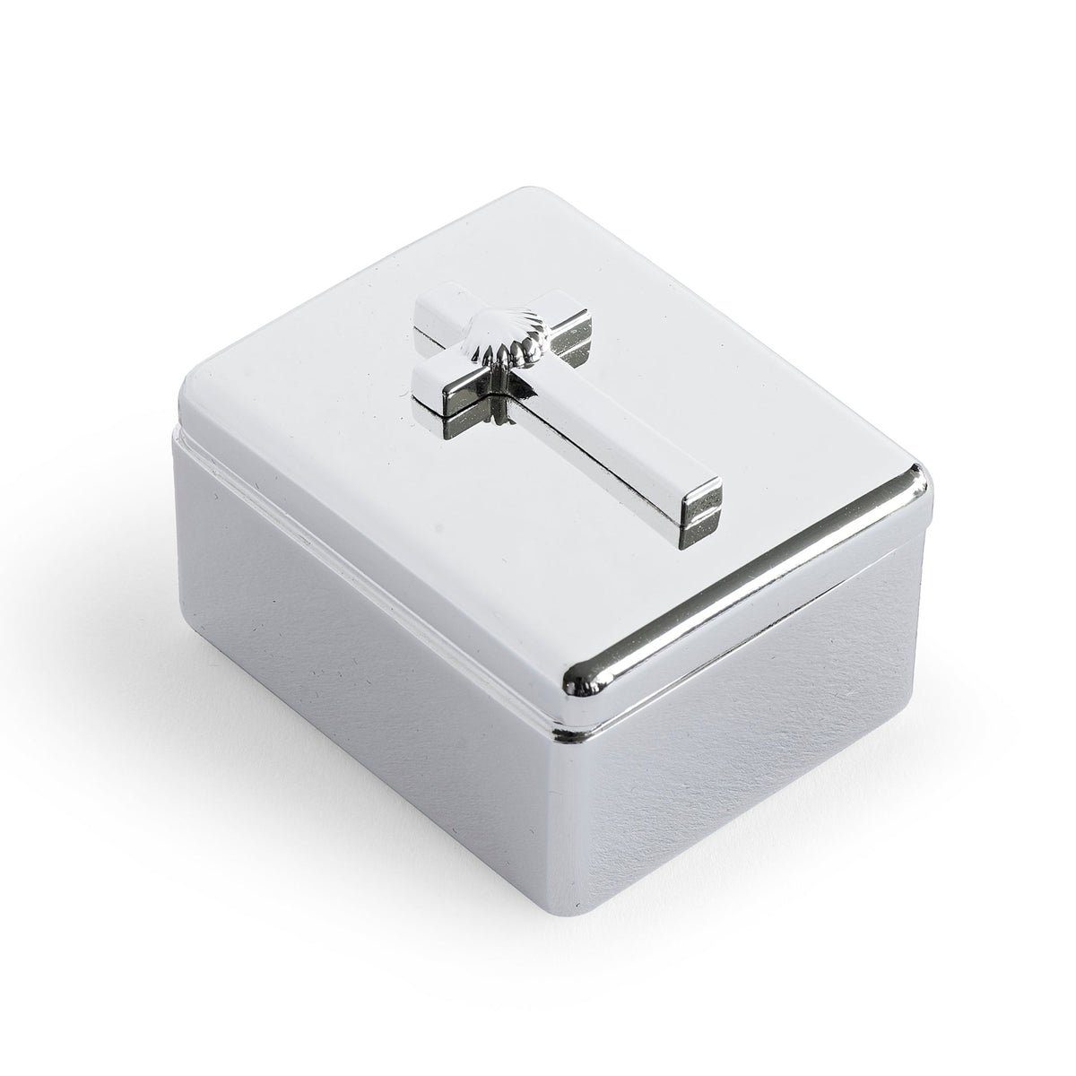 Caroline Collection Silver Cross Shell Baptism Keepsake Box