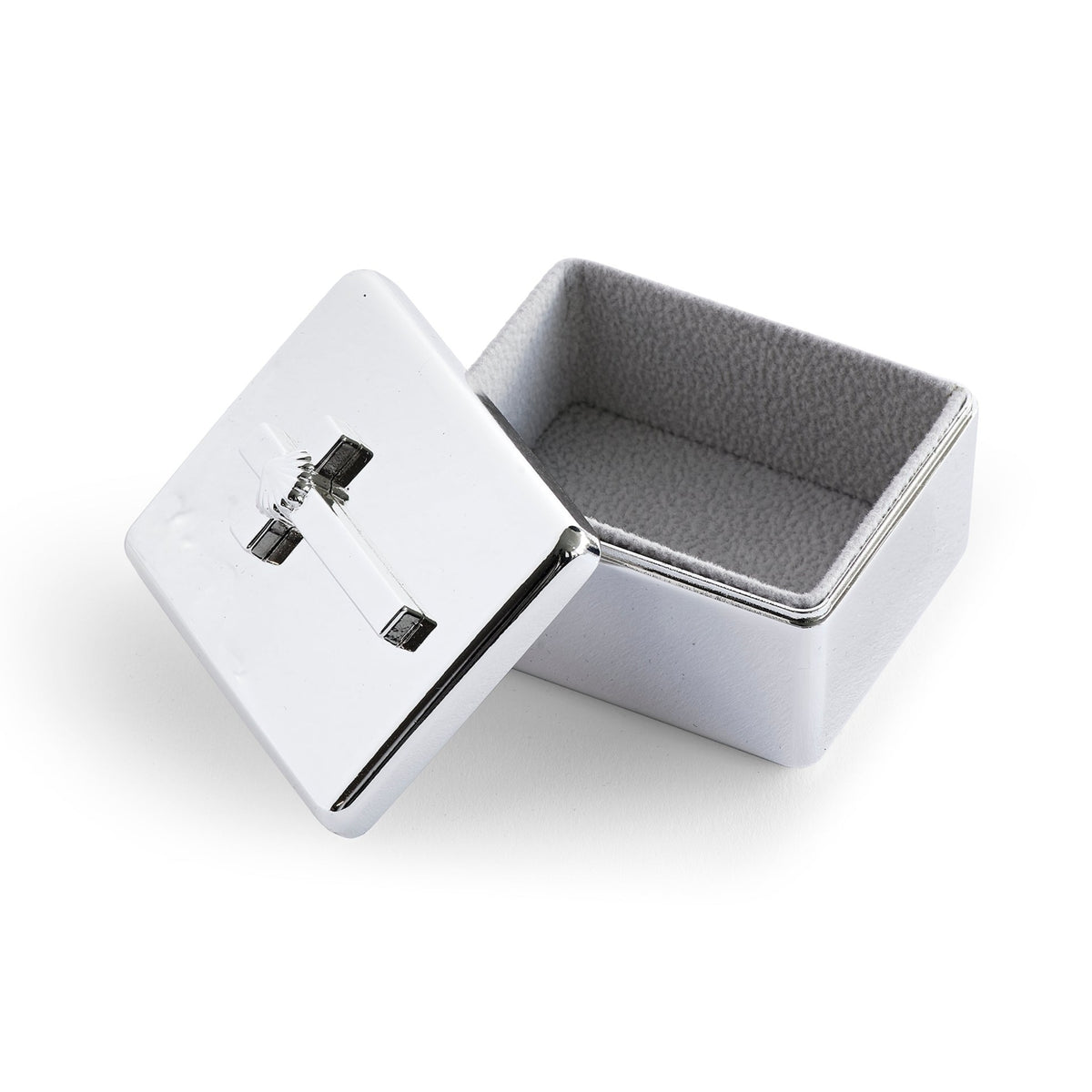 Caroline Collection Silver Cross Shell Baptism Keepsake Box