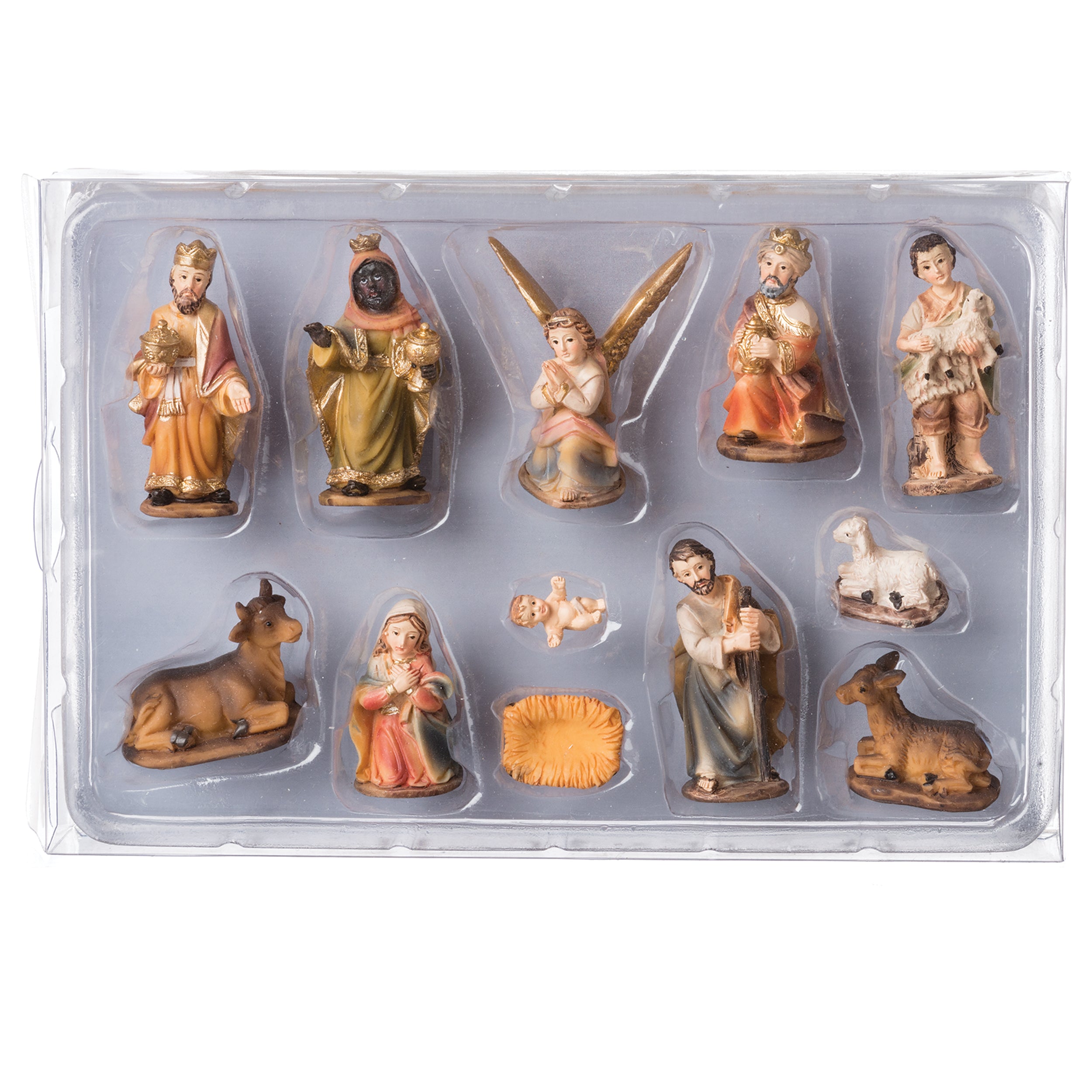 Miniature 12-PC Nativity Scene in Earth Tones