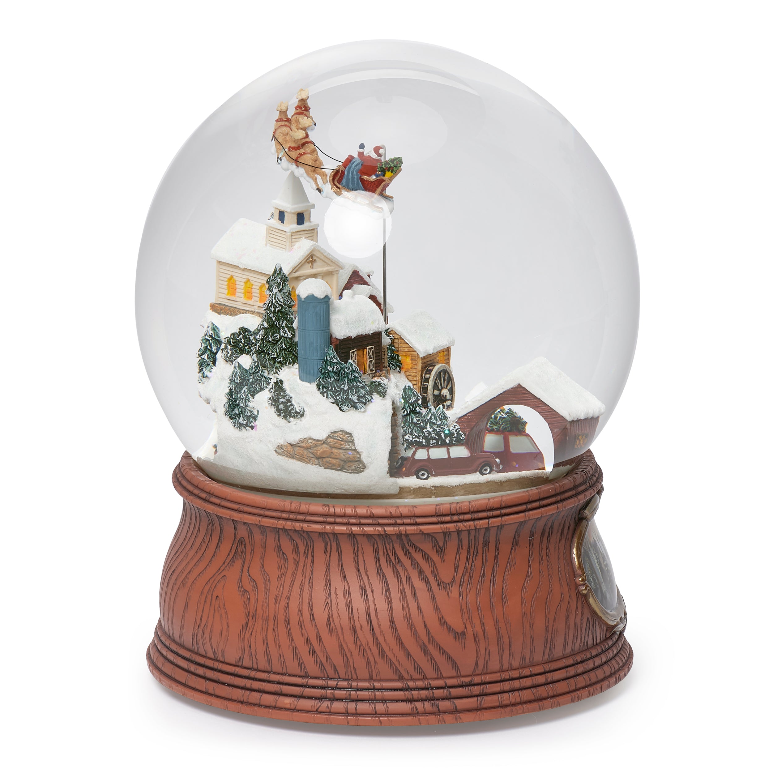 Glitterdome Musical Santa with Rotating Sleigh- "Santa Claus is Coming to Town" Tune