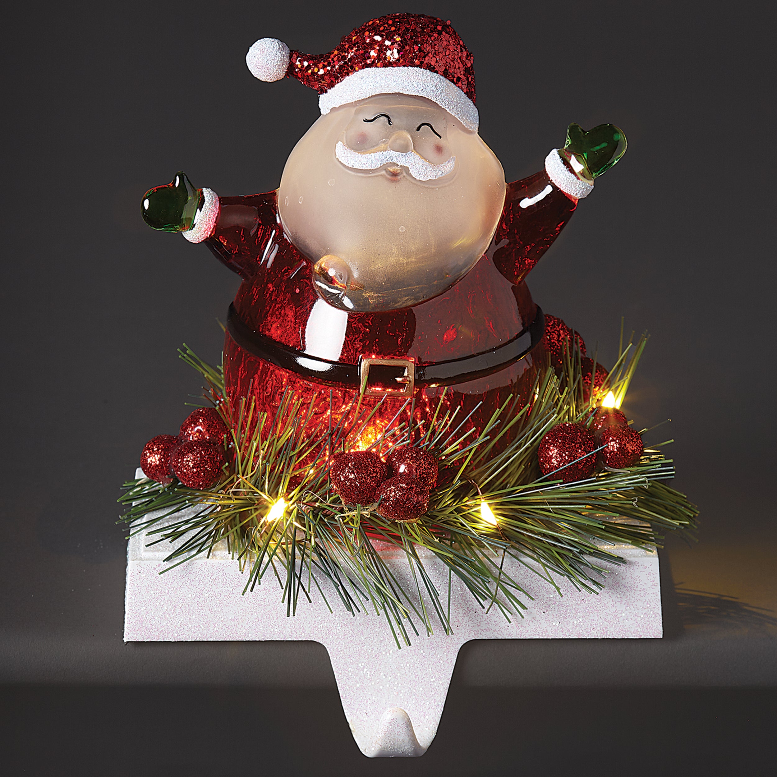 Lighted Santa Stocking Holder