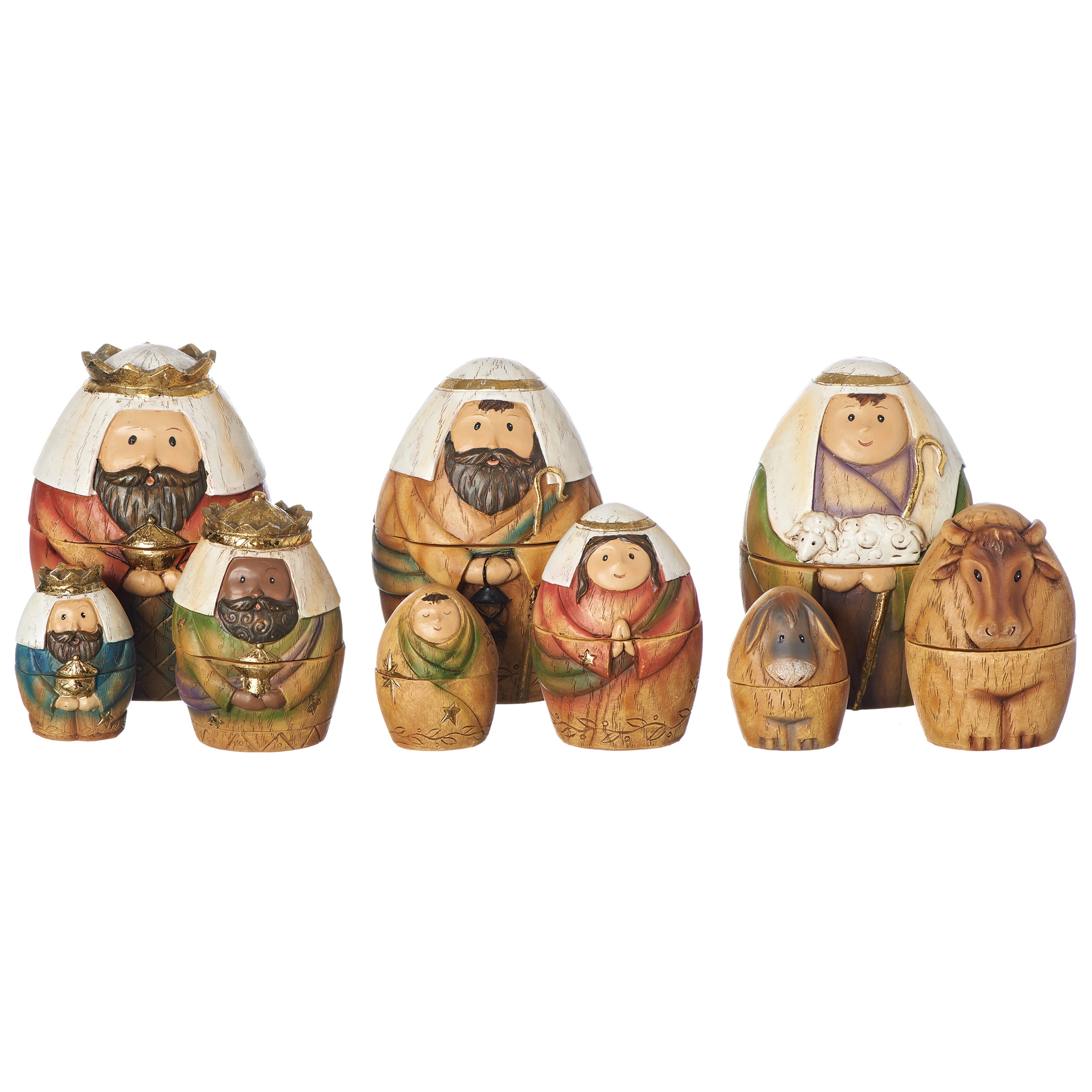 Colorful Nativity Nesting Set