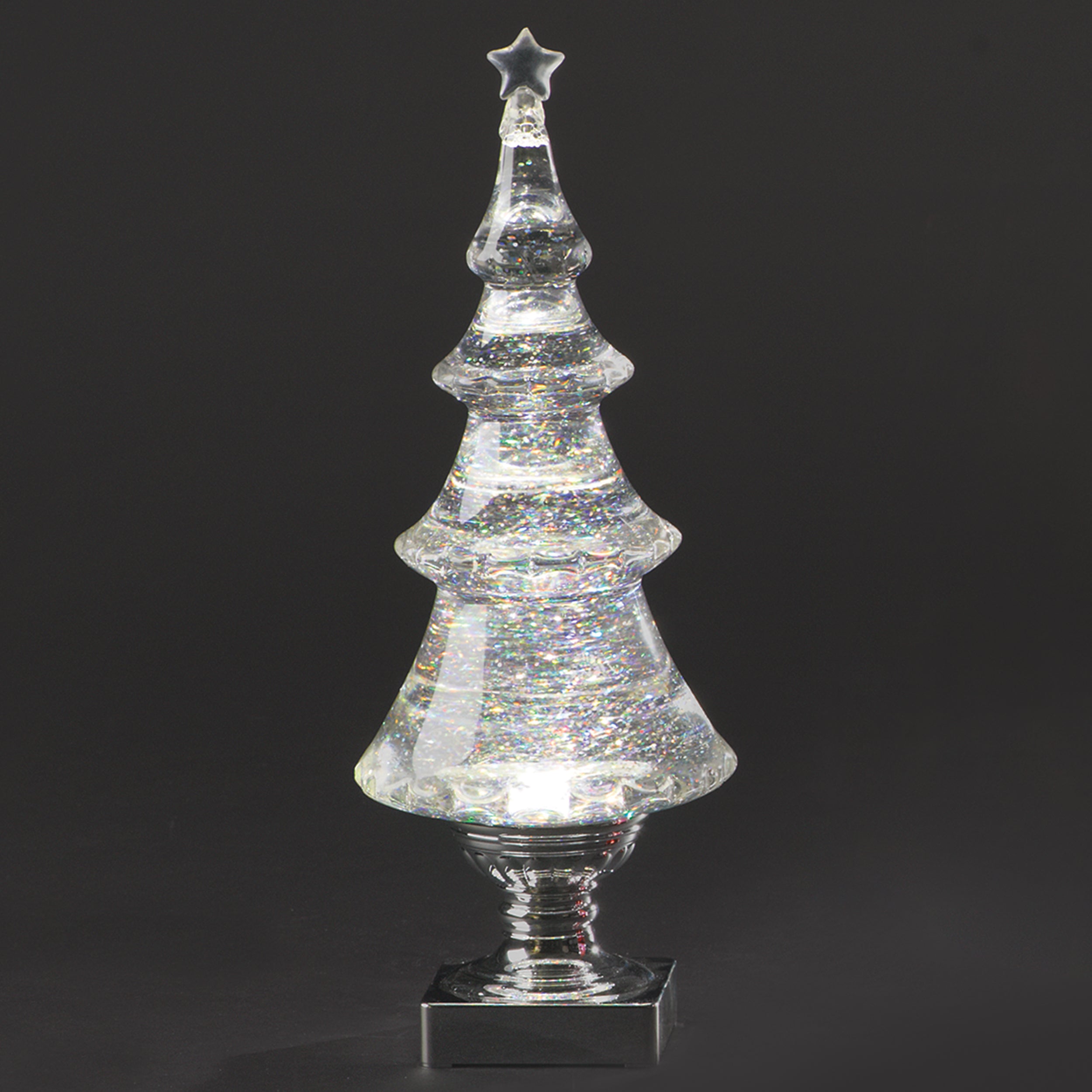 Confetti Lites Lighted Swirl Tree with Silver Pedestal