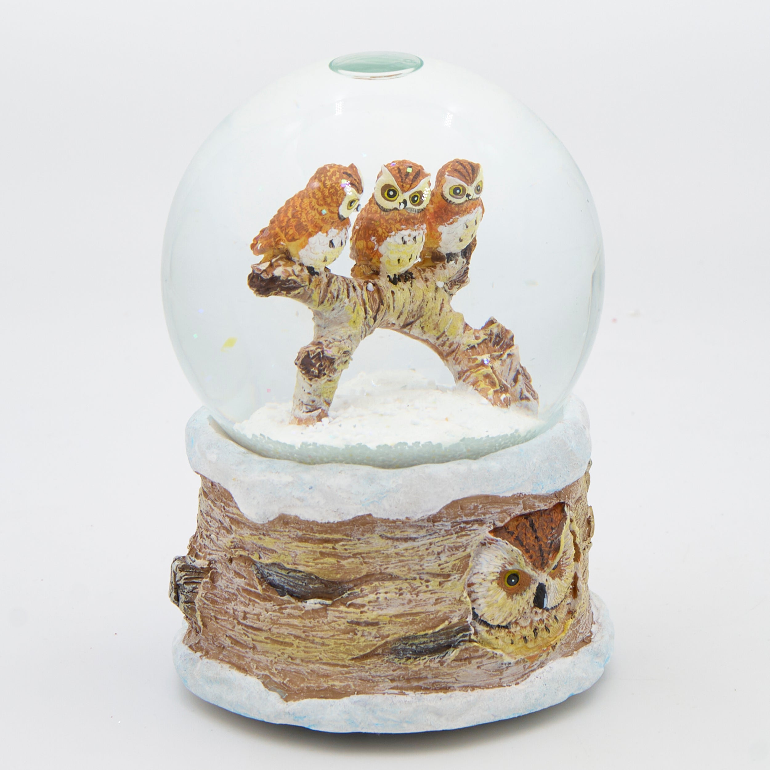Glitterdome Musical Owls on Branch – "Carol of the Bells" Tune
