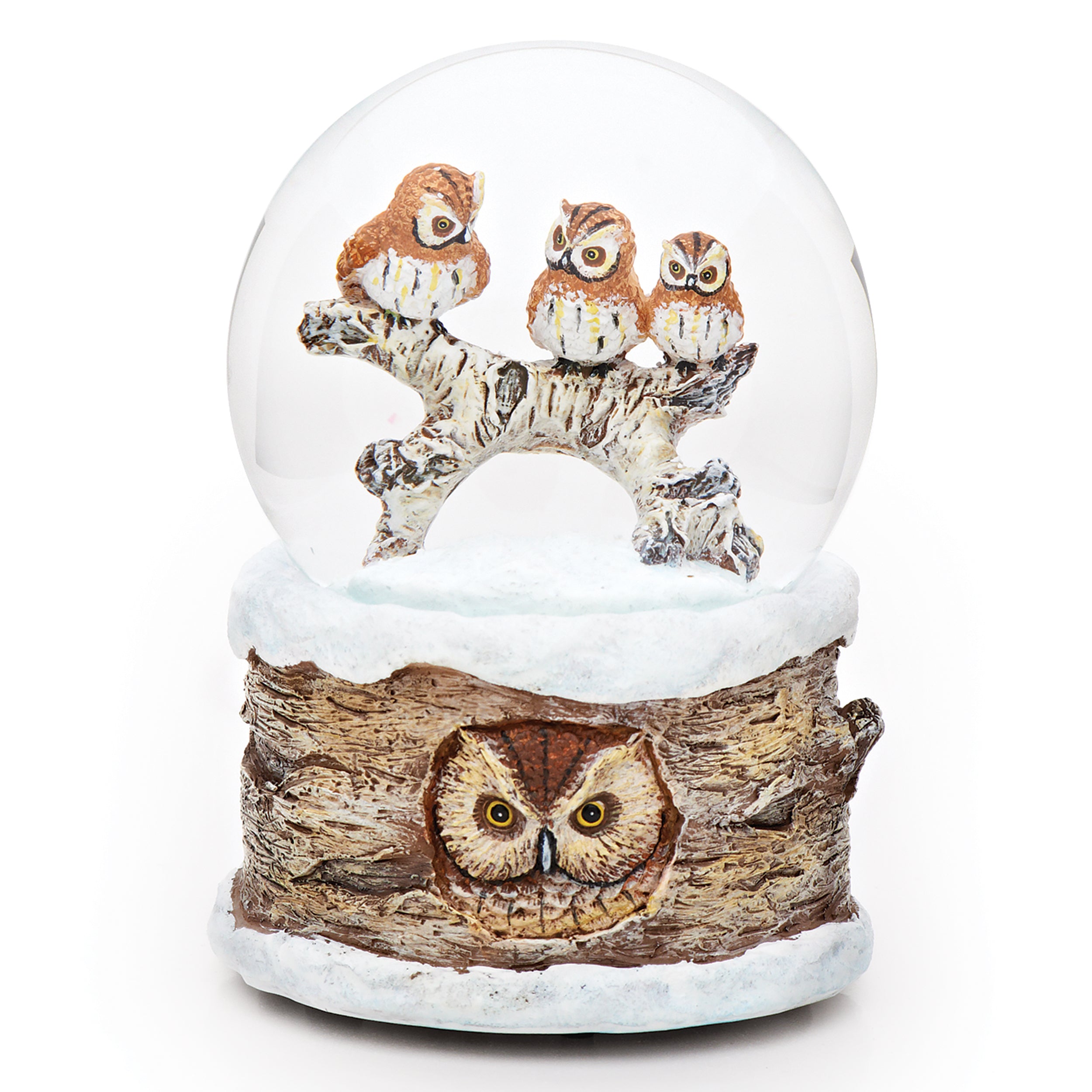 Glitterdome Musical Owls on Branch – "Carol of the Bells" Tune