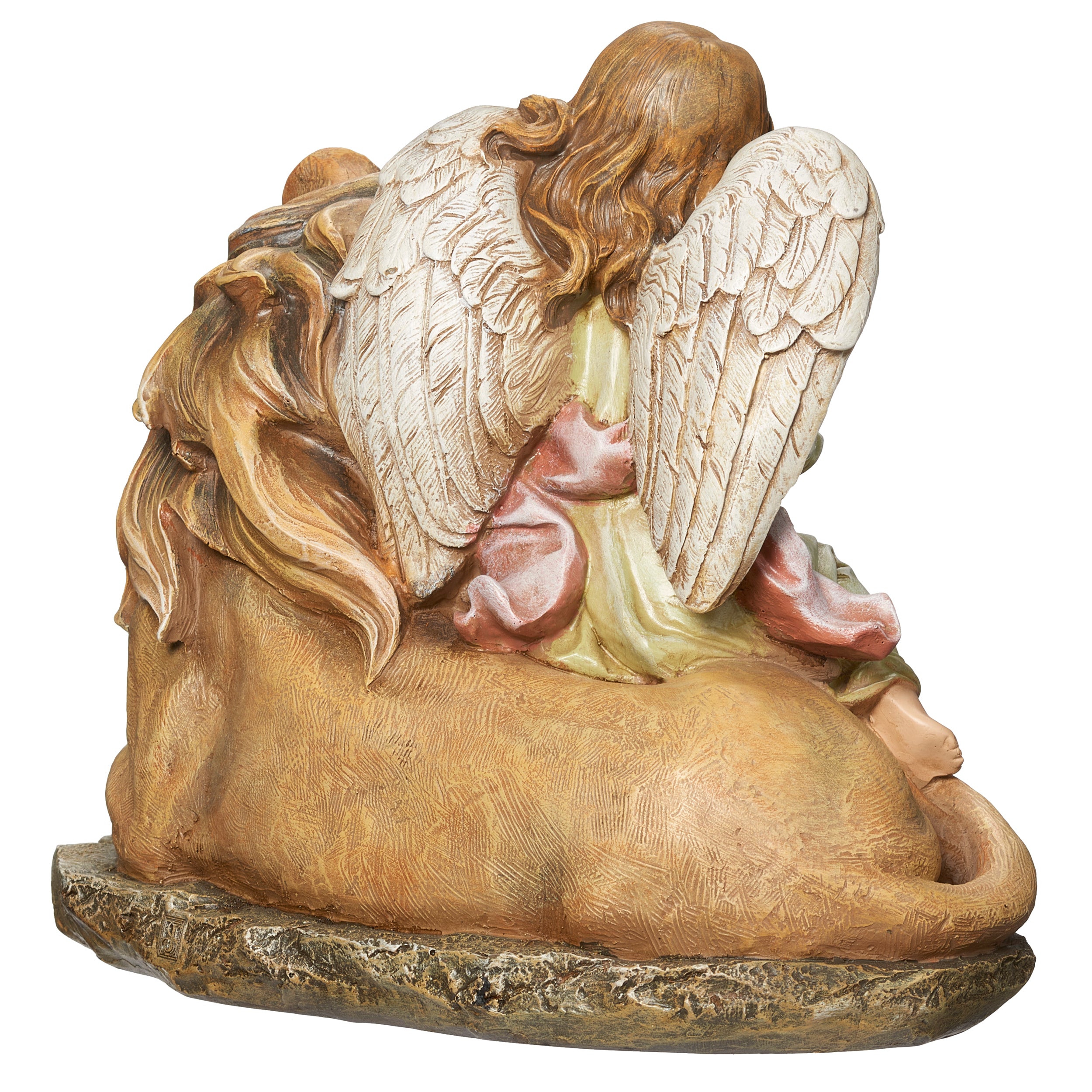 Joseph's Studio Lion & Lamb with Angel Figure - Renaissance Collection