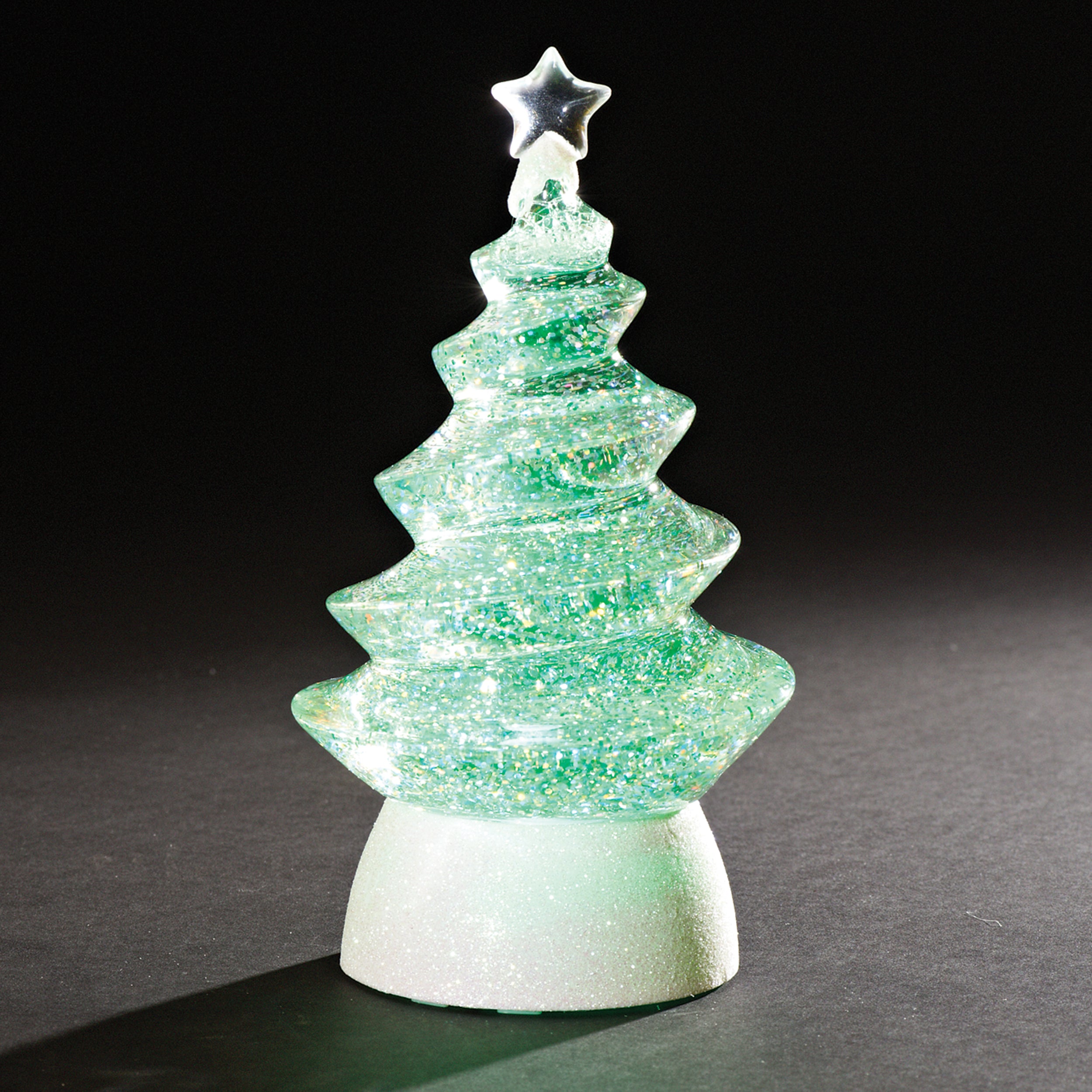 Confetti Lites Lighted Swirl Multi Colored Tree with White Glittered Base