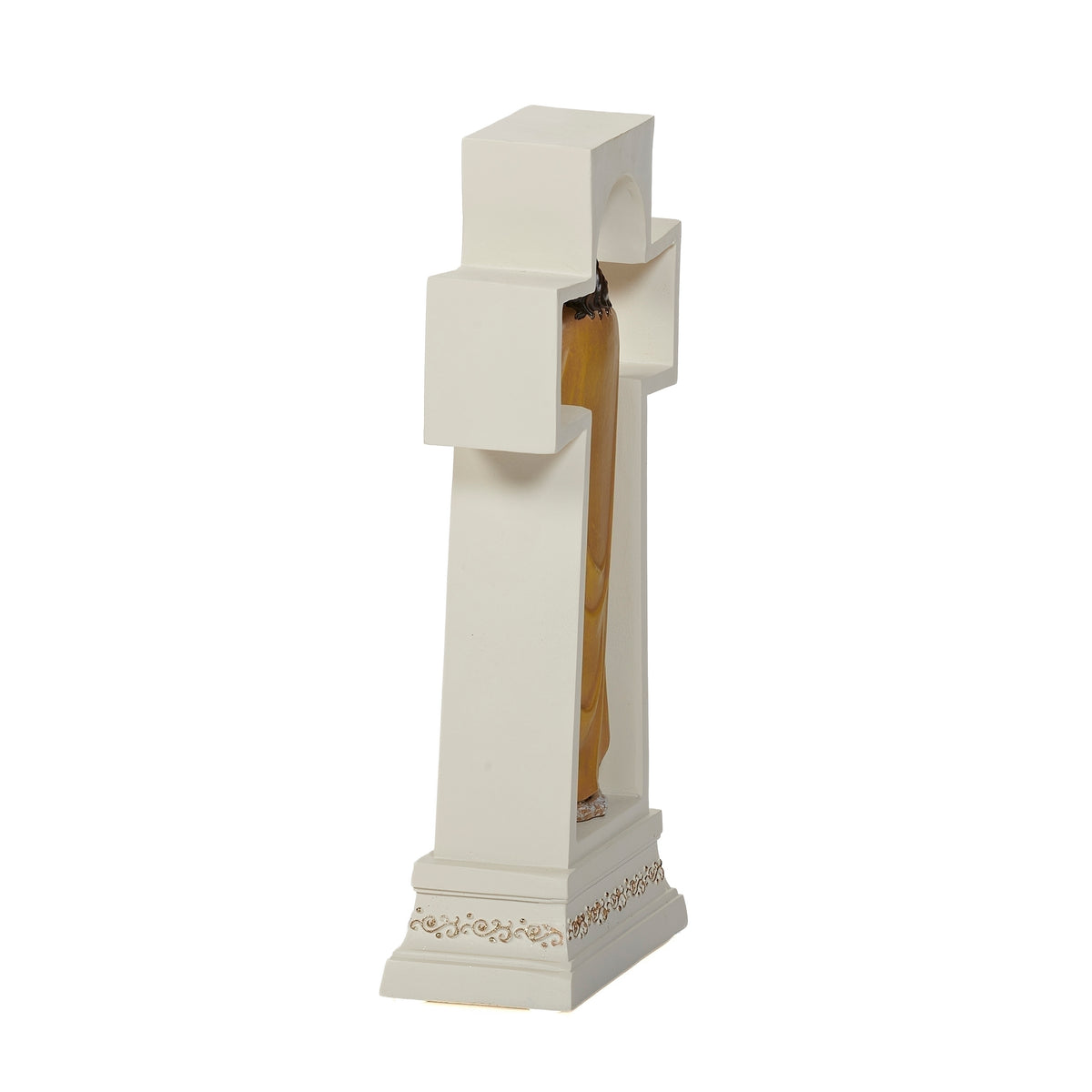 Side view of the Lighted Good Shepherd Cross