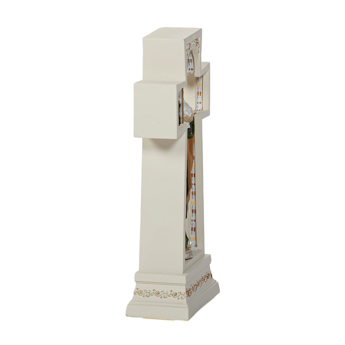 Opposite side view of the Lighted Good Shepherd Cross