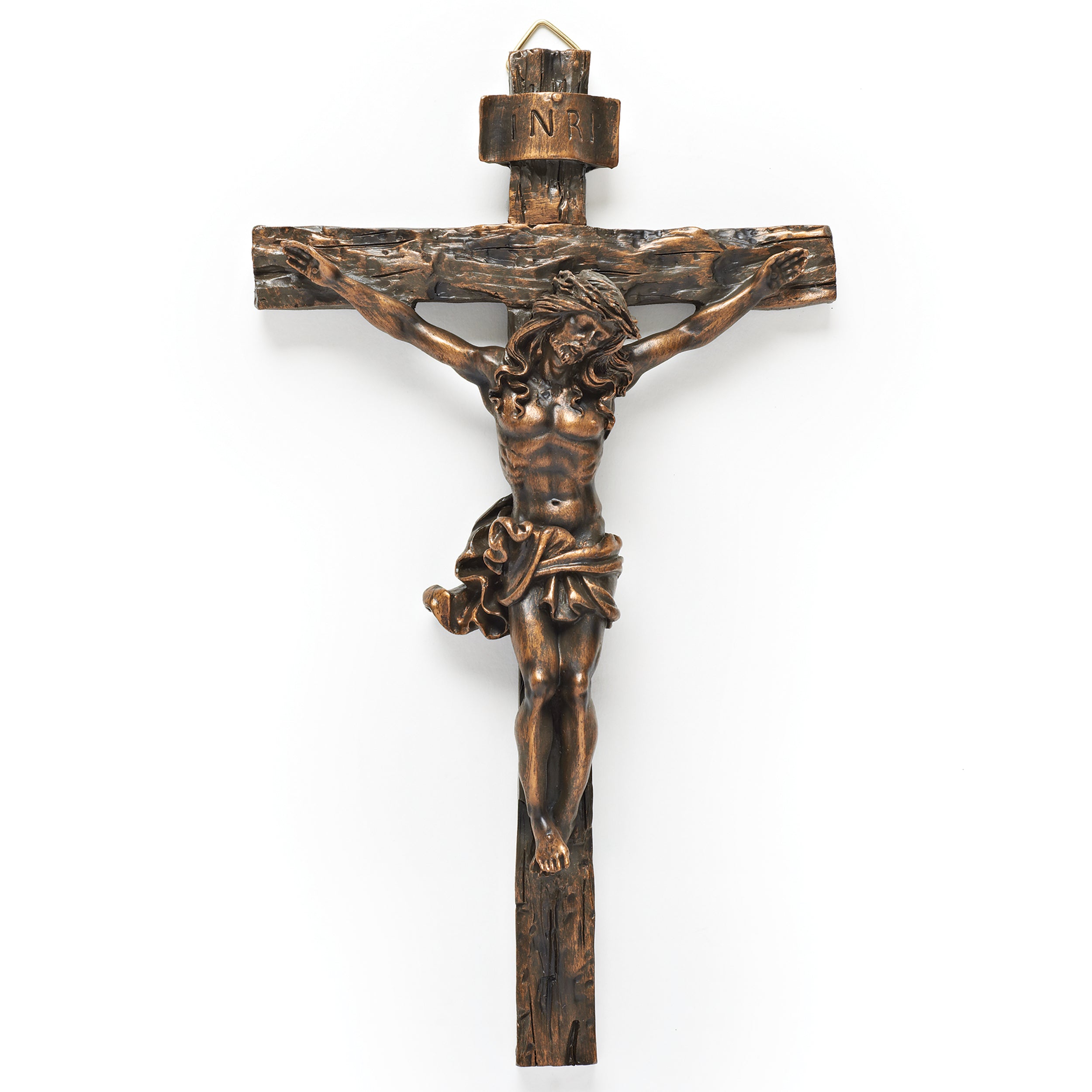 Rustic Bronze Finished Wall Crucifix with Christ Figure