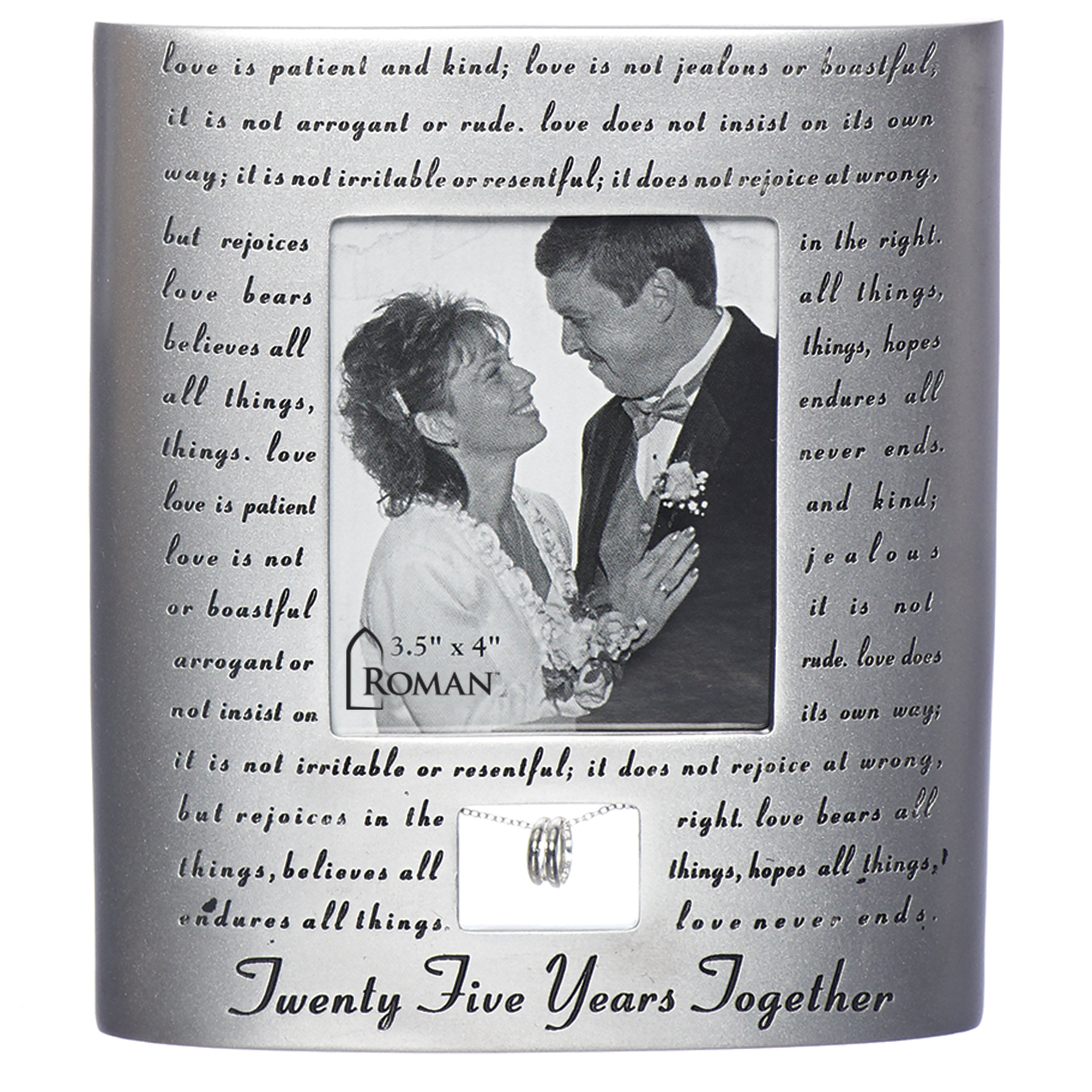 25th Anniversary Frame with Corinthians 13 & Rings