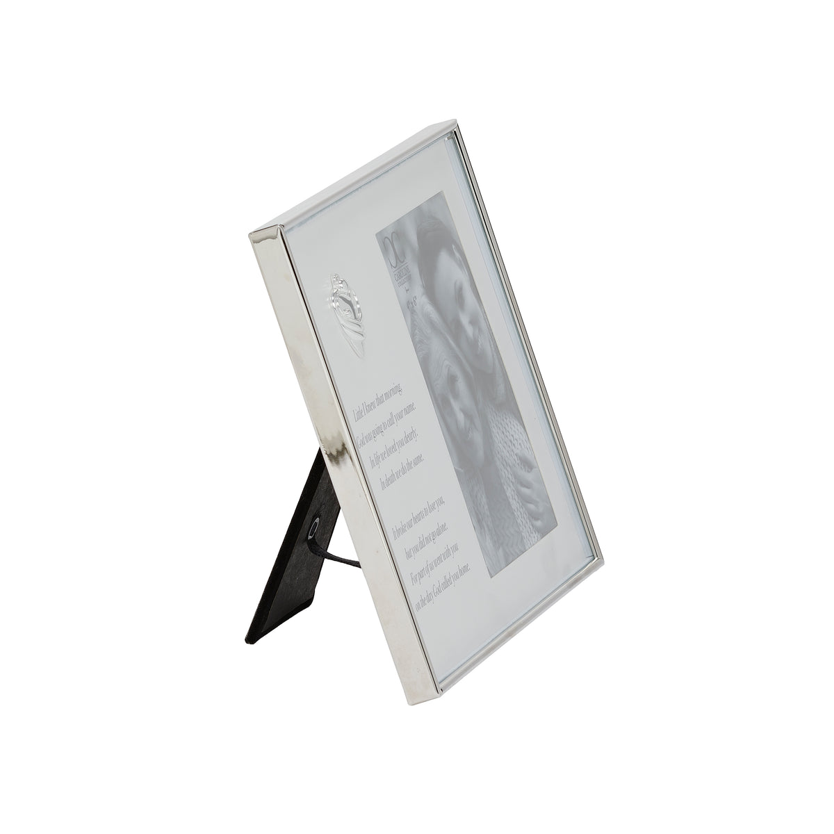 Side view of God Called You Home Memorial Picture Frame showing the frame depth and easel stand