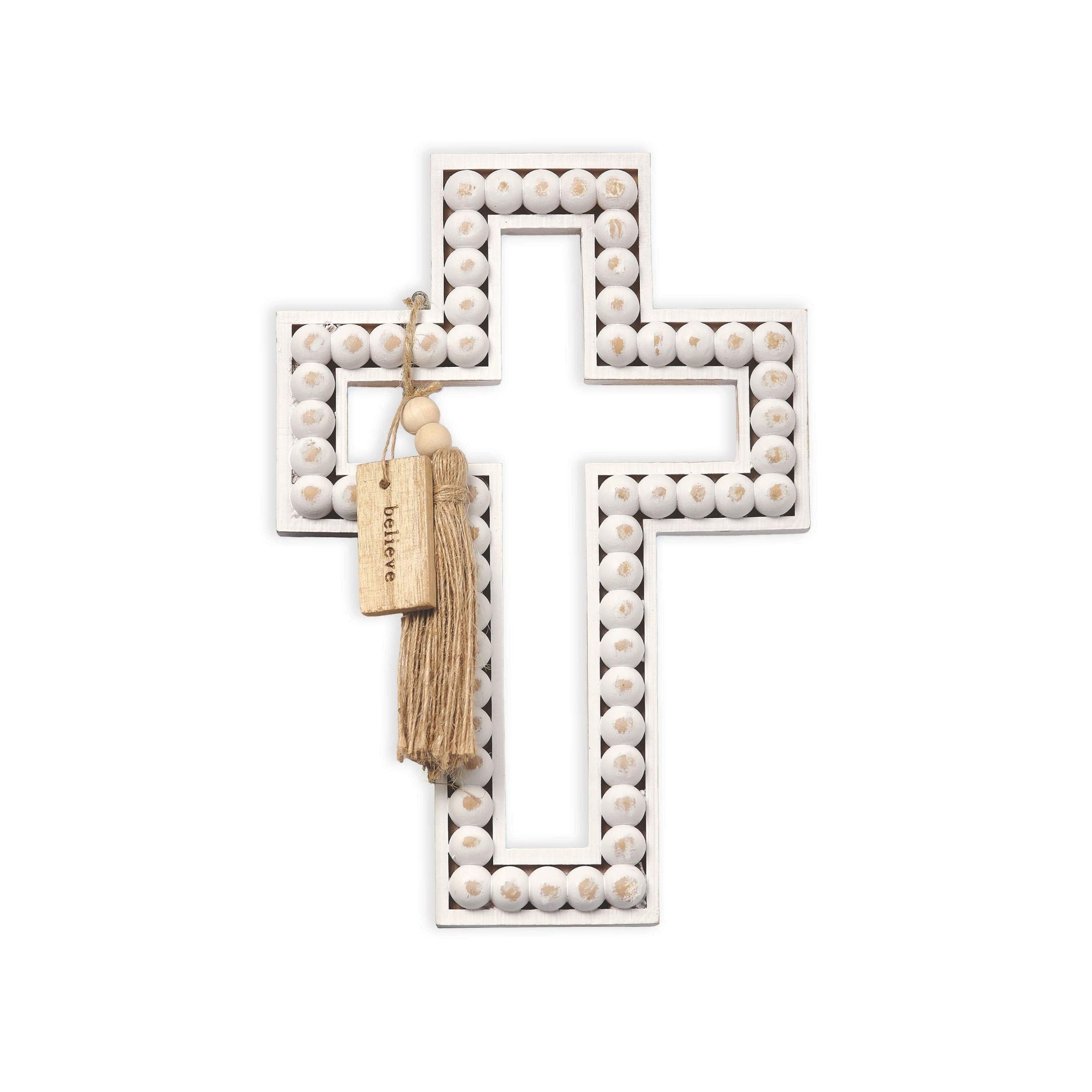 Believe Boho Beaded Wall Cross