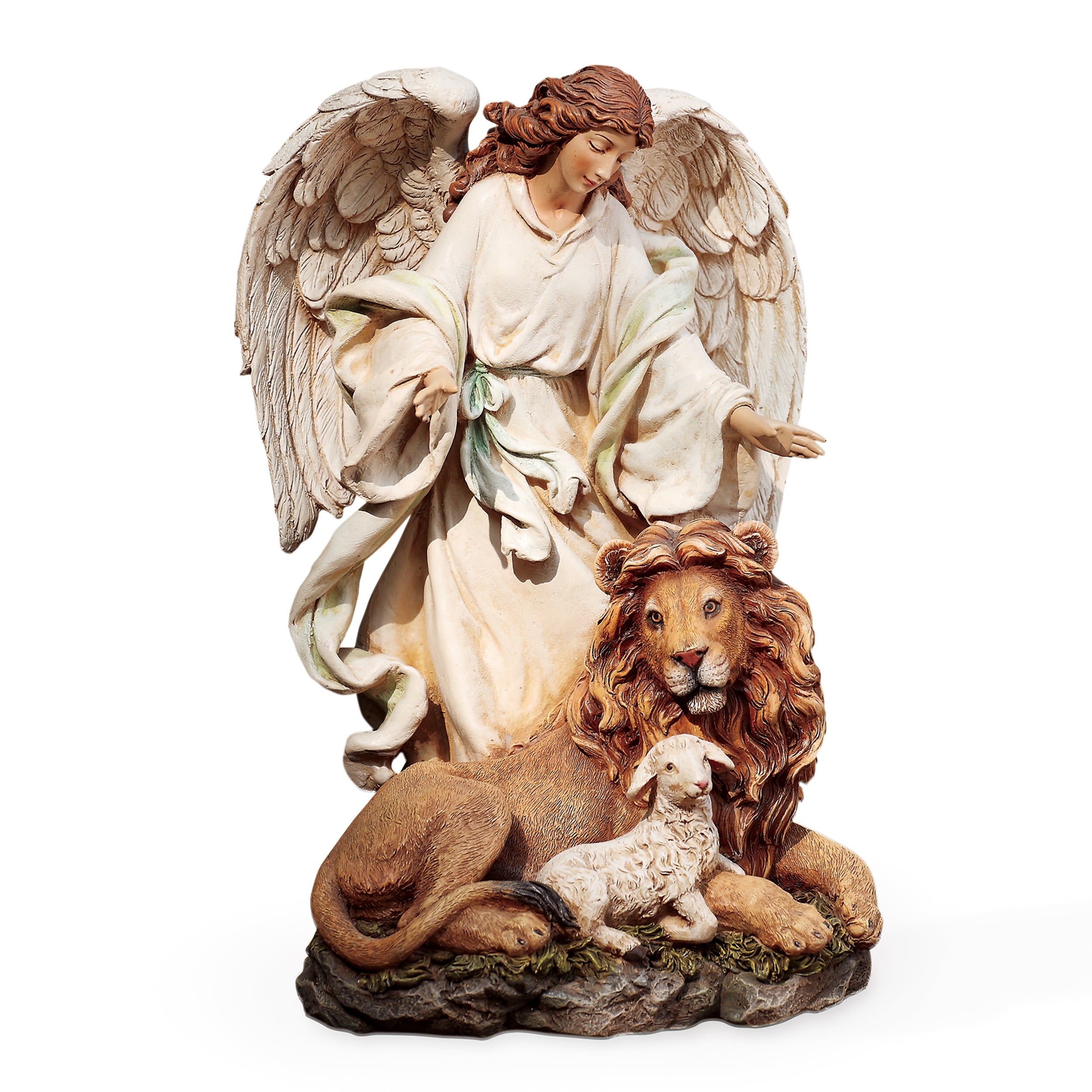 Joseph's Studio Angel with Lion & Lamb Figure – Renaissance Collection