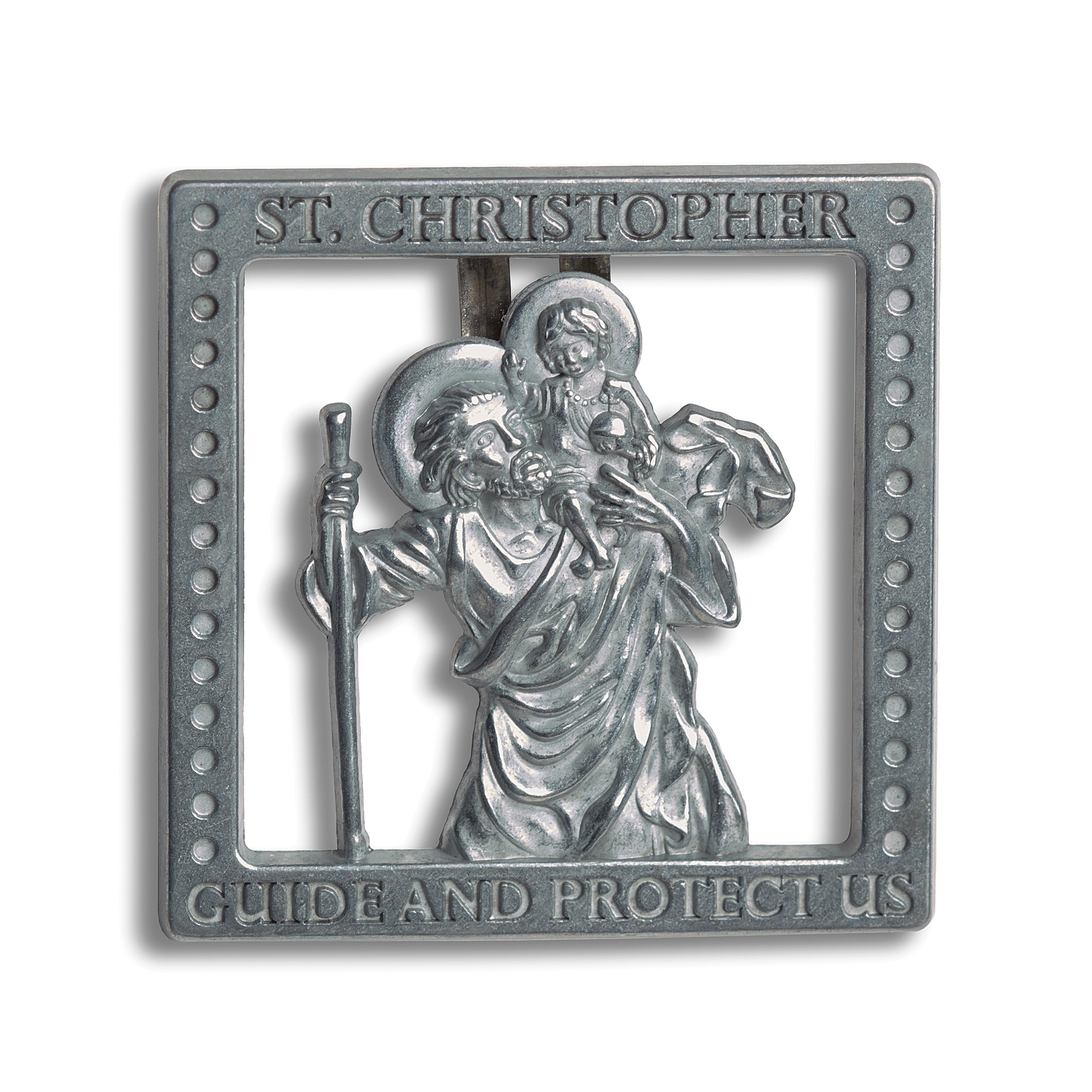 St. Christopher Guide & Protect Us Visor Clip