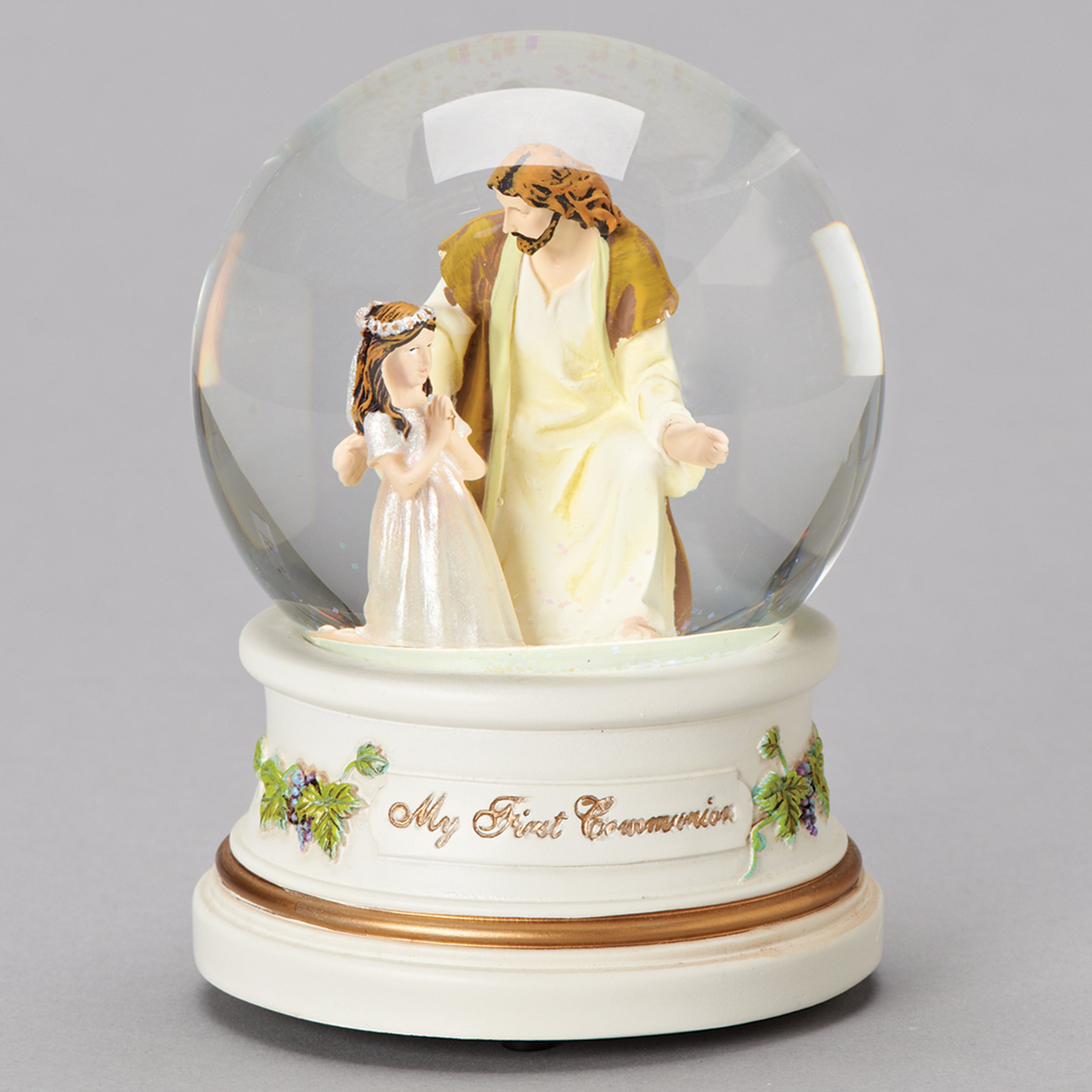 Glitterdome Musical My First Communion Girl with Jesus - "The Lord's Prayer" Tune