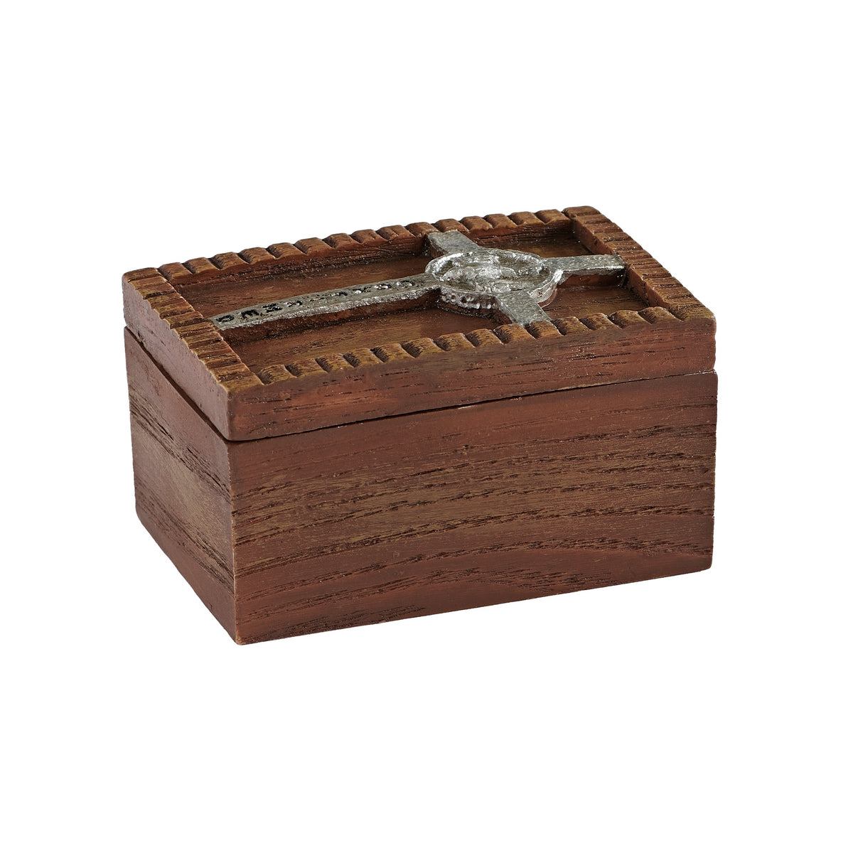 Confirmation keepsake box with decorative cross and dove lid