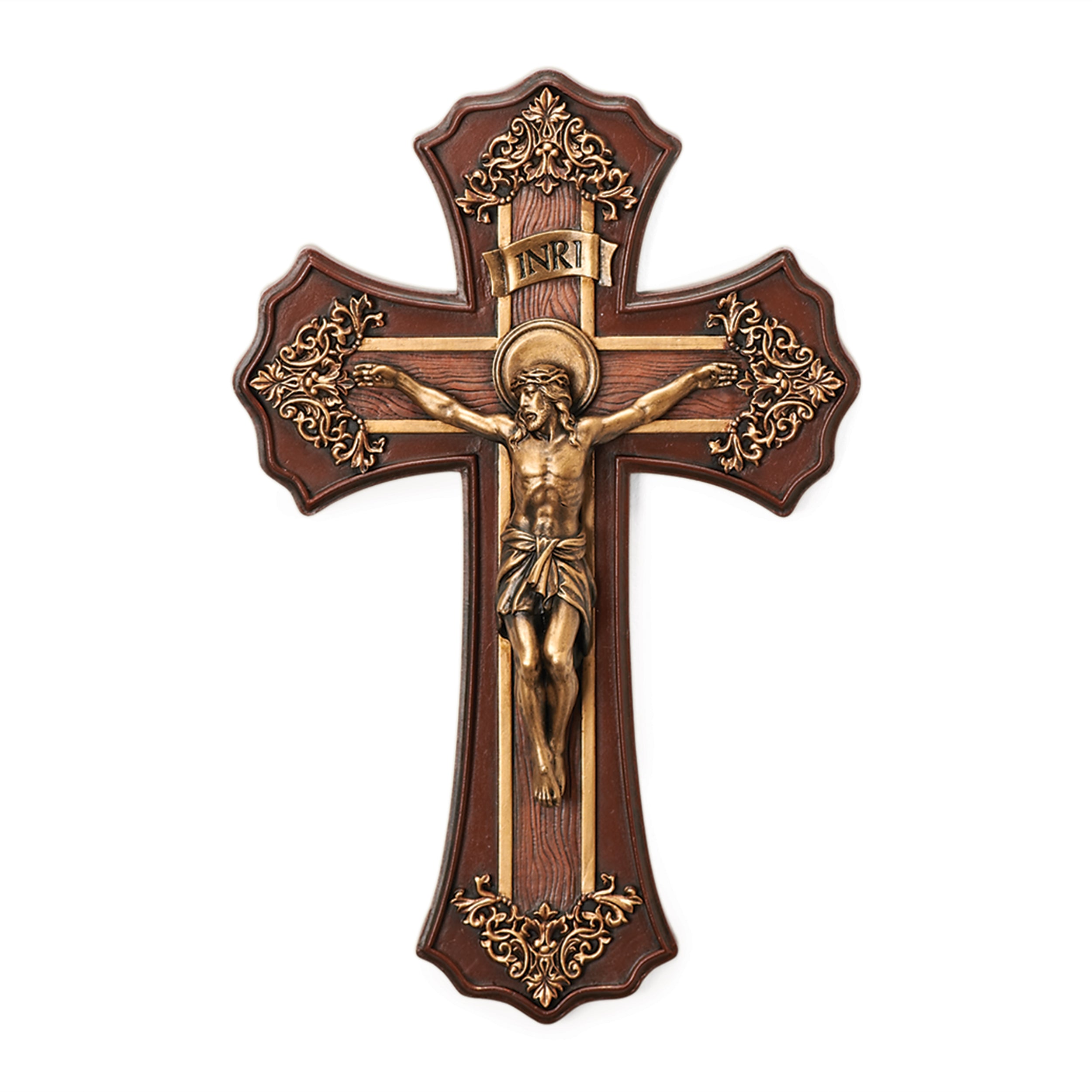 Joseph's Studio French Victorian Oak & Gold Crucifix